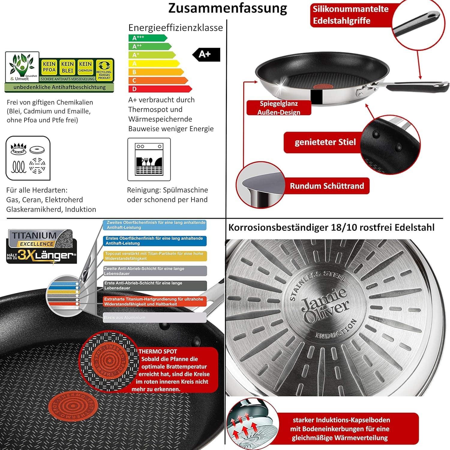 Frigideira Com Indução Tefal So Chef 21cm Vermelha - Image 5