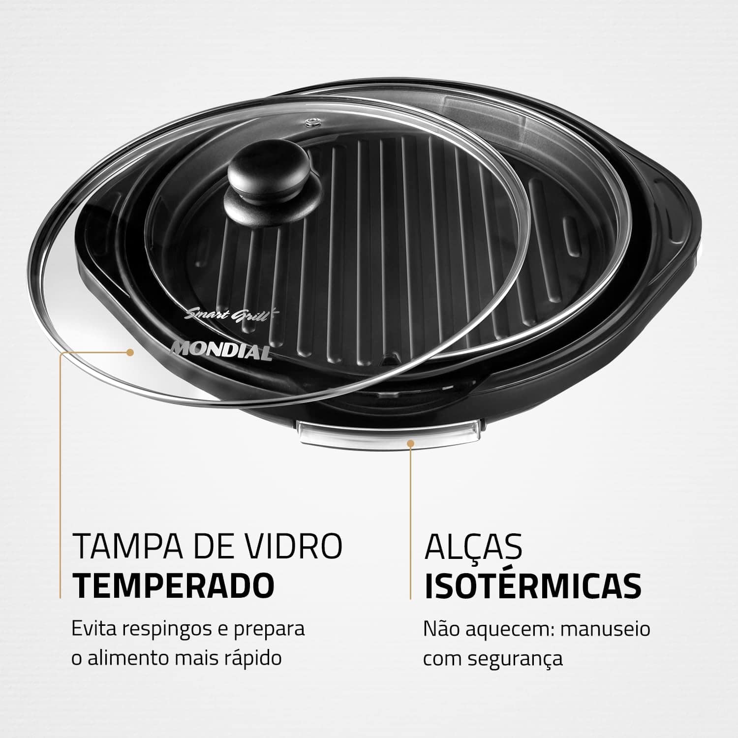Grill Redondo Smart Grill 30cm, Mondial, Preto, 1200W, 110V ... - Image 6