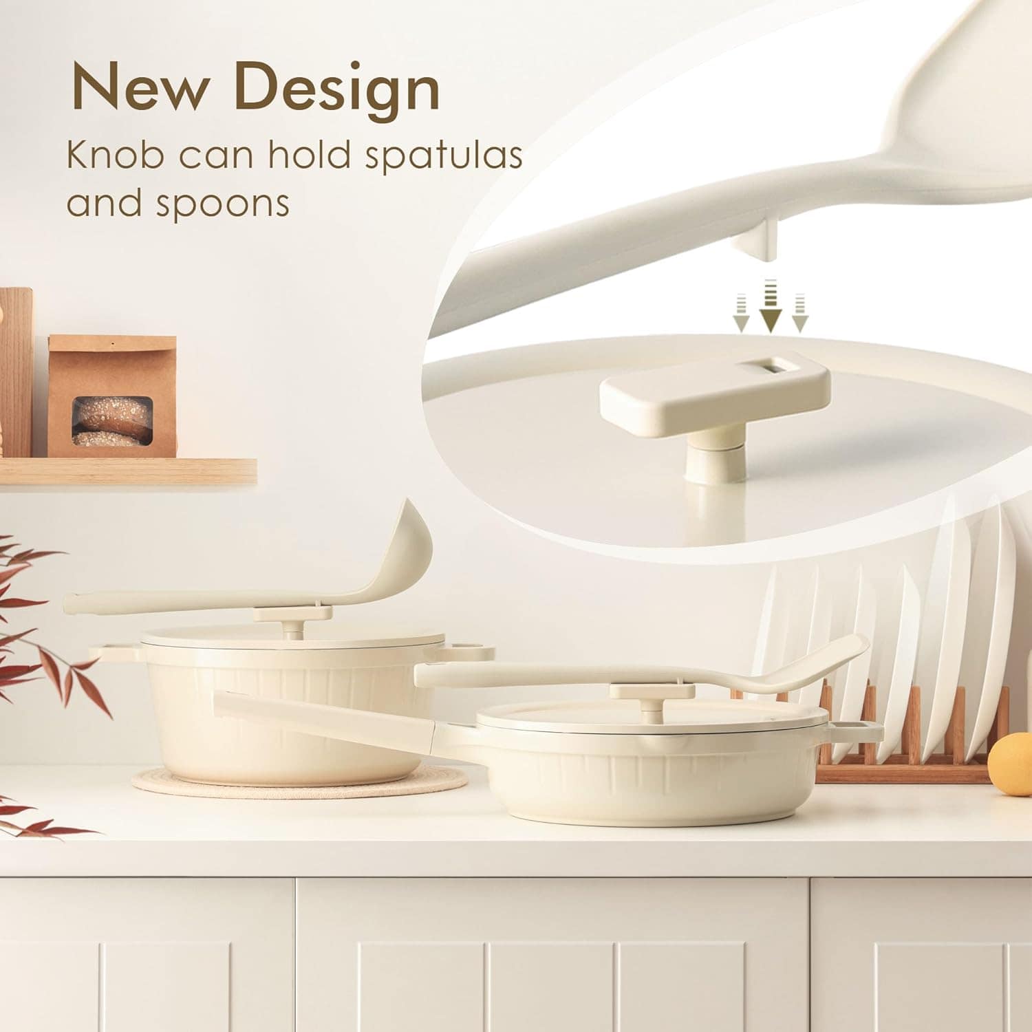 SENSARTE Conjunto de panelas de cerâmica, conjunto de panela... - Image 6