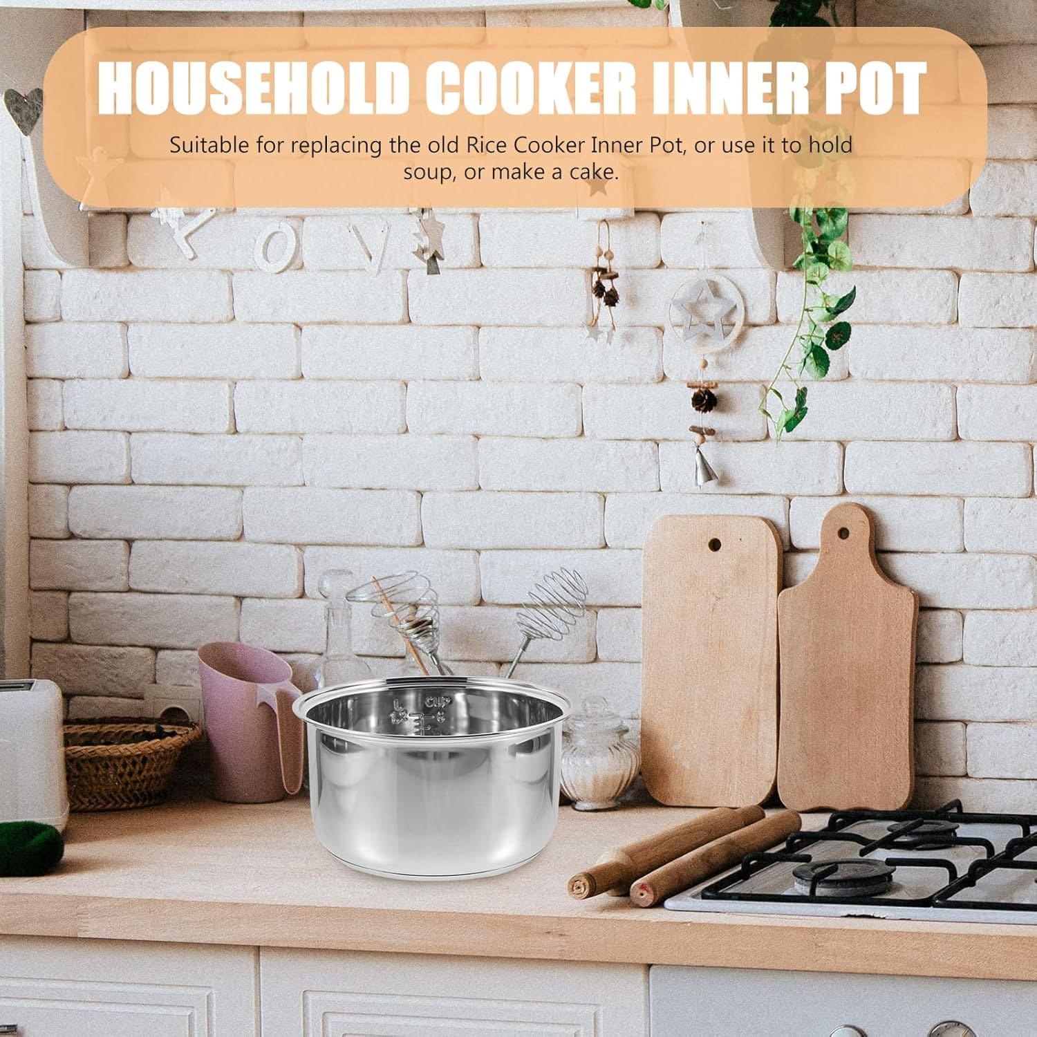 Ciieeo Panela Interna Panela de Arroz 3L Aço Inoxidável Inte... - Image 3