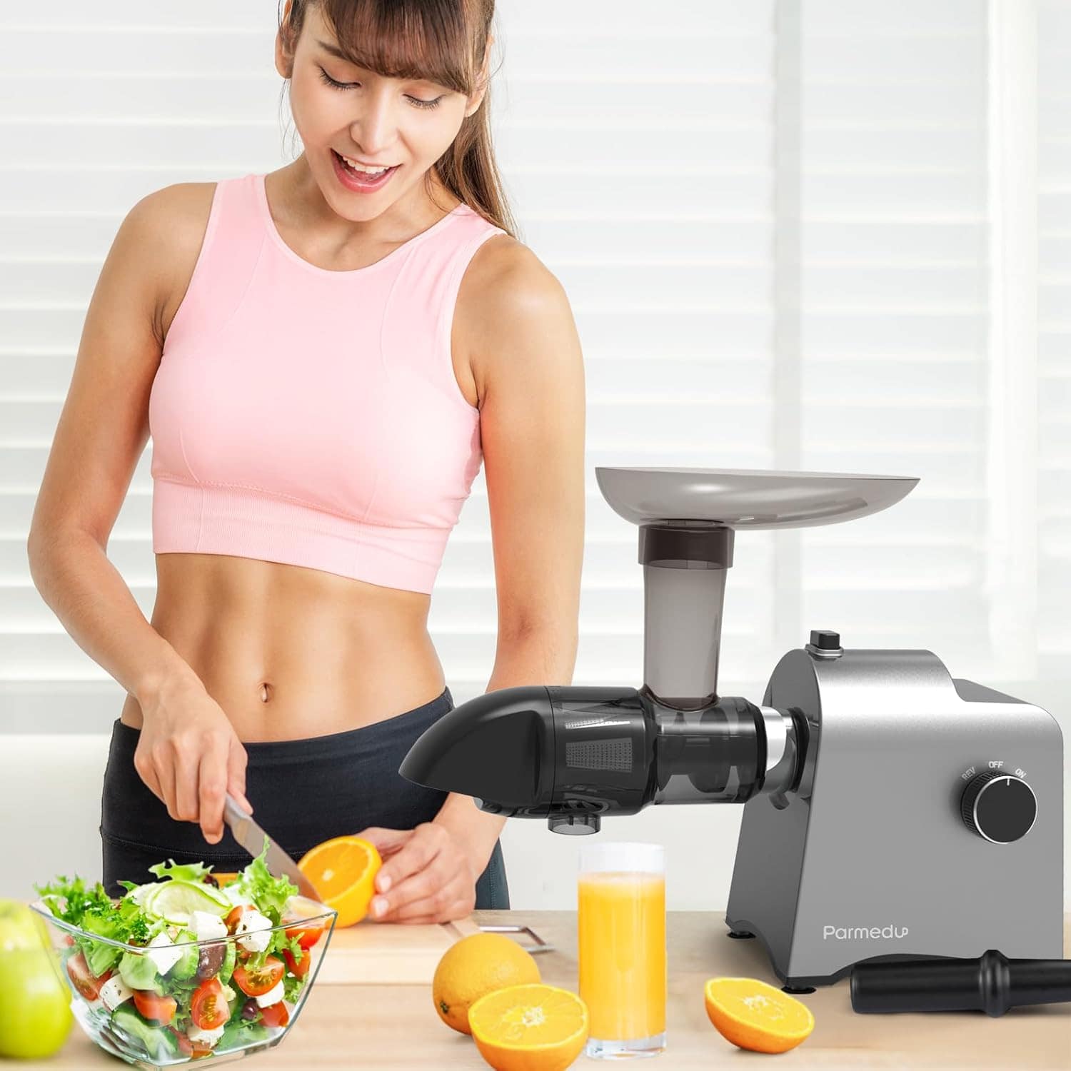 Espremedor de suco de mastigação lenta e ralador de vegetais... - Image 6