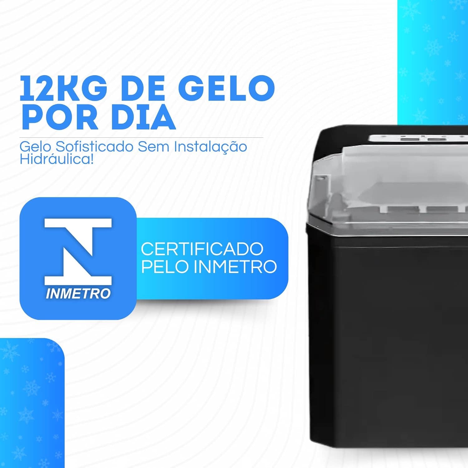 Máquina De Gelo Automática Ice 12kg Rápida Portátil Compacta... - Image 8