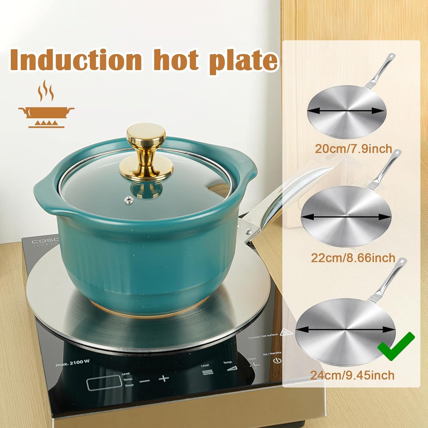 Difusor de calor de 24 cm para fogão a gás, placa adaptadora... - Image 2