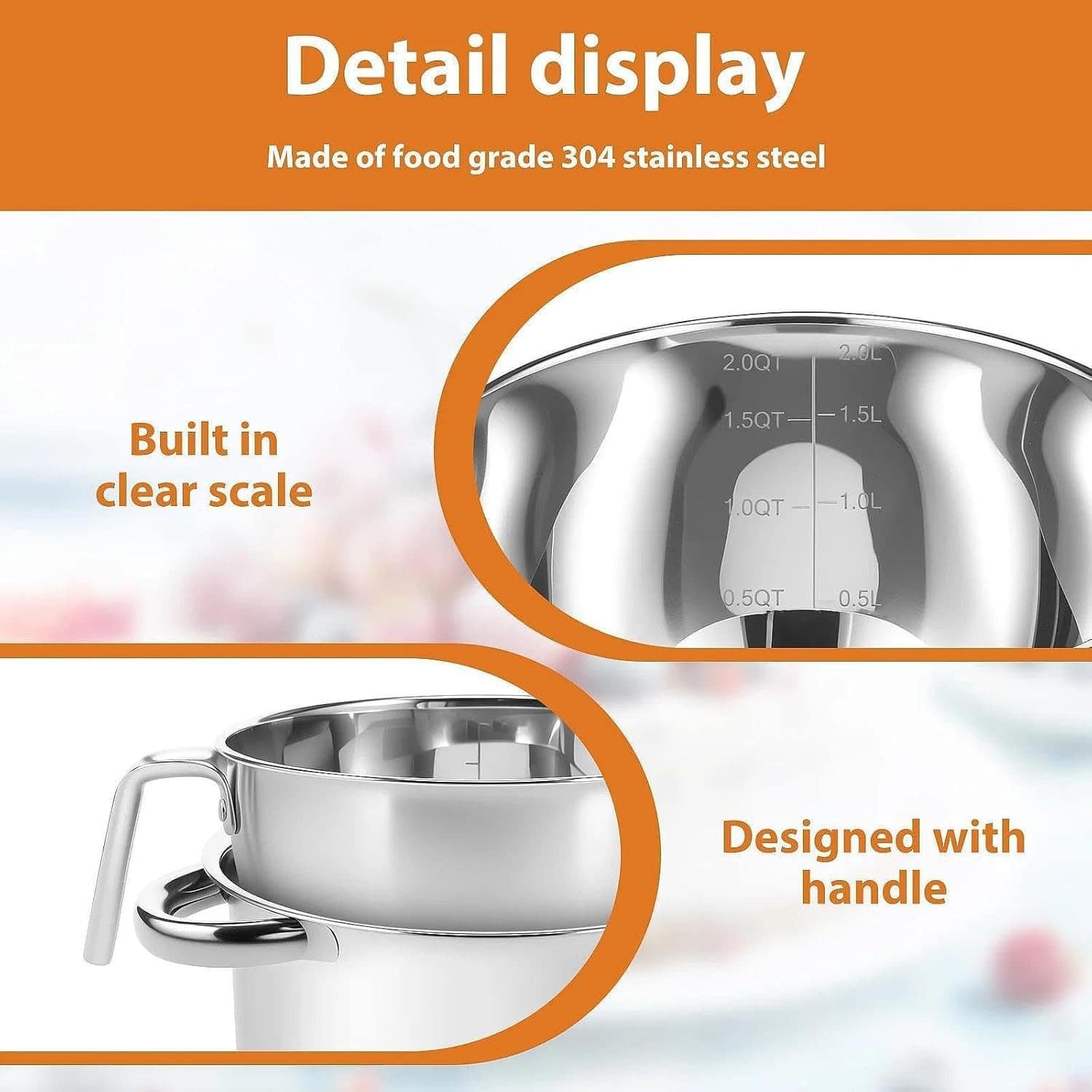 KLKCMS Conjunto de panelas para banho-maria, tigela de mistu... - Image 2