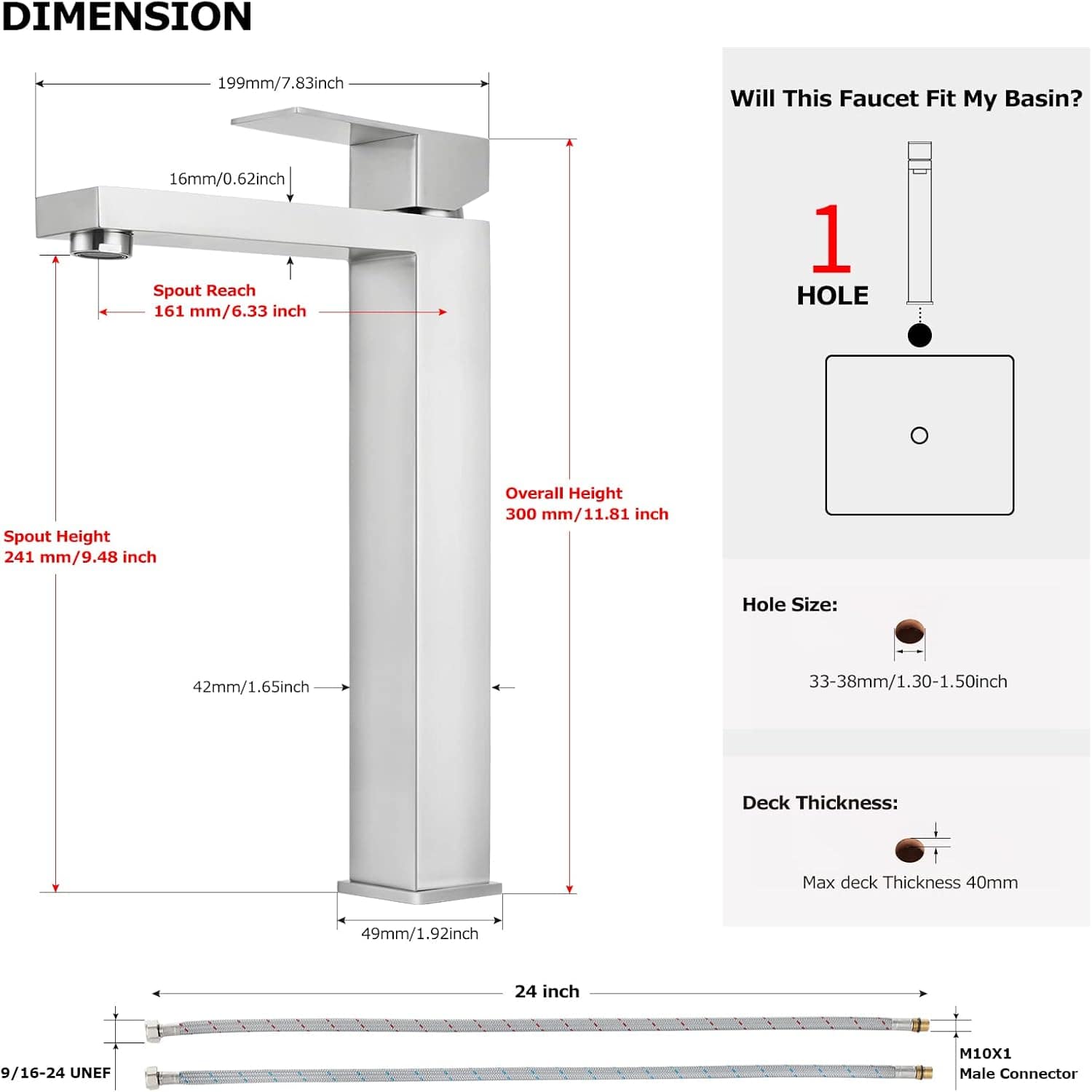 EZANDA Torneira de pia de vaso de manípulo único torneira mi... - Image 5