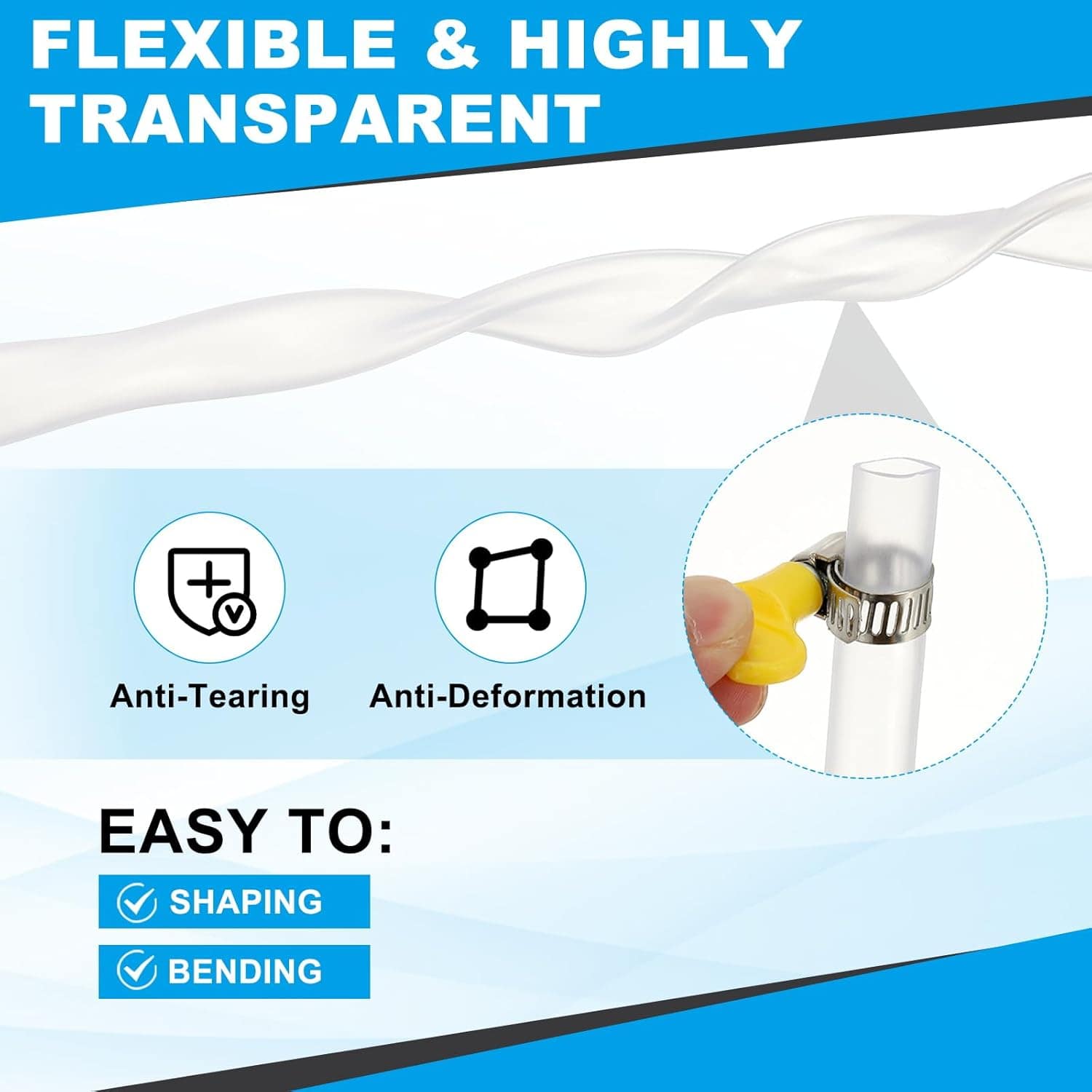 PATIKIL 2 tubos de plástico, tubo transparente de vinil de 2... - Image 3