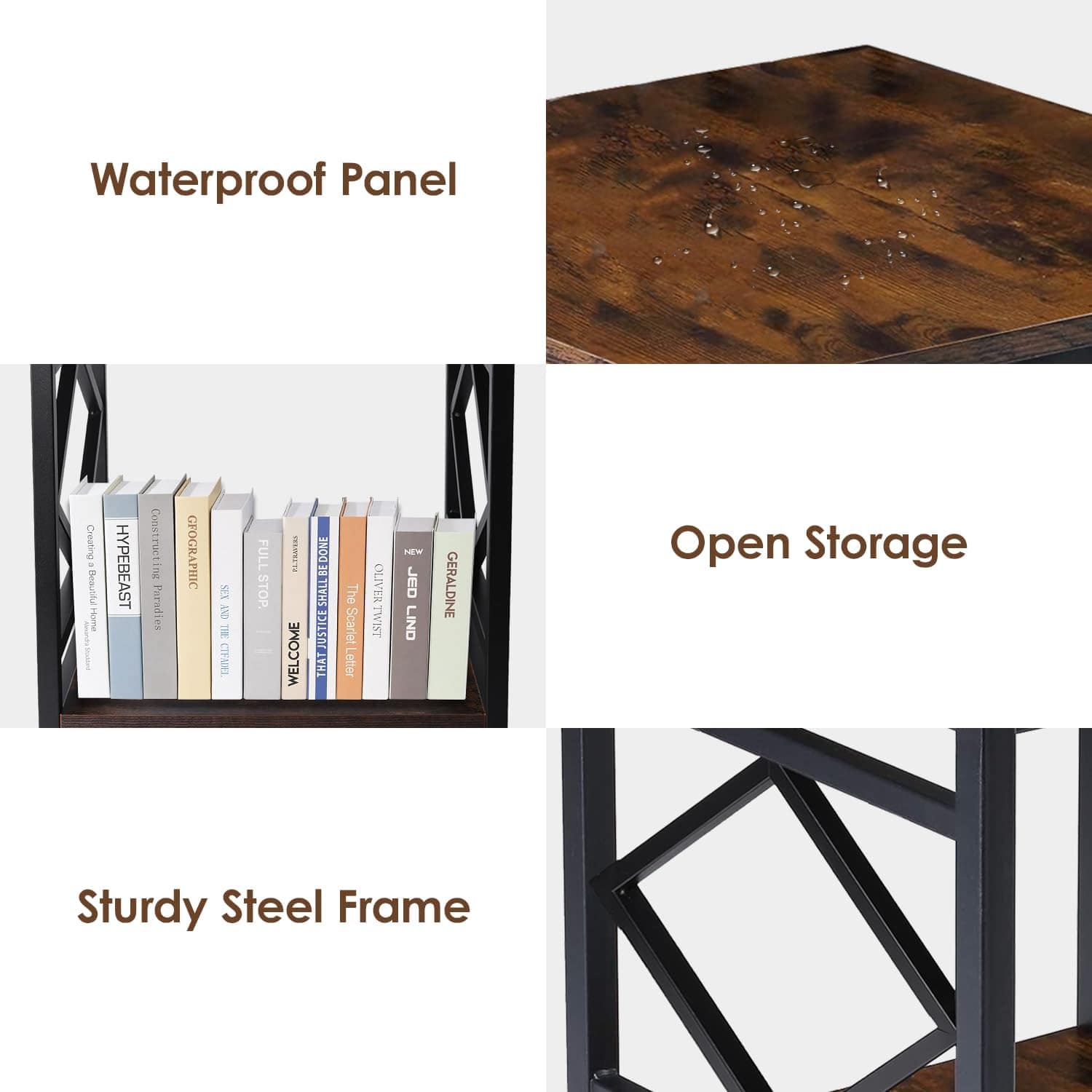 ZIONTOME Mini mesa de geladeira com armazenamento industrial... - Image 4