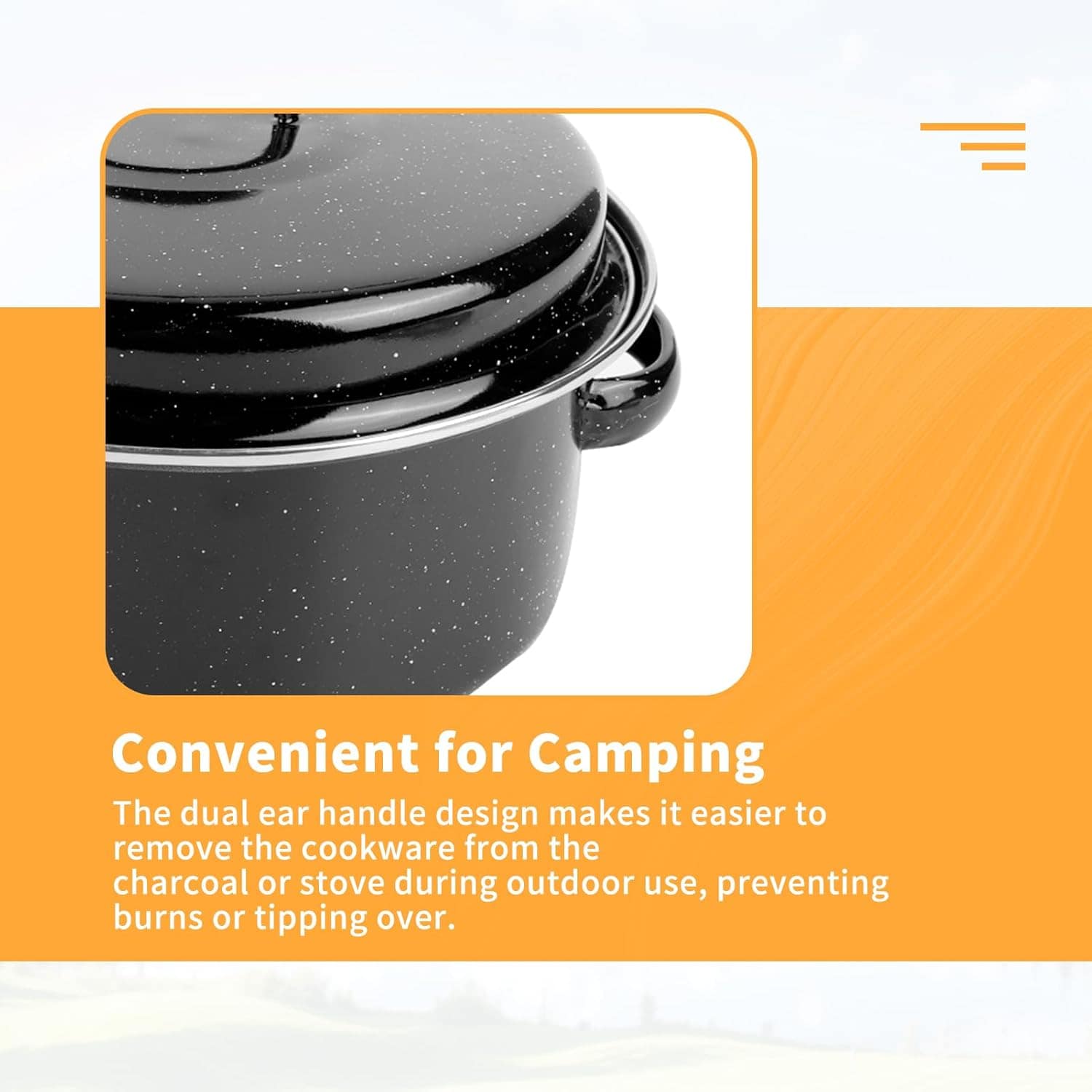 Leapiture Panela esmaltada com tampa, panela antiaderente, v... - Image 8