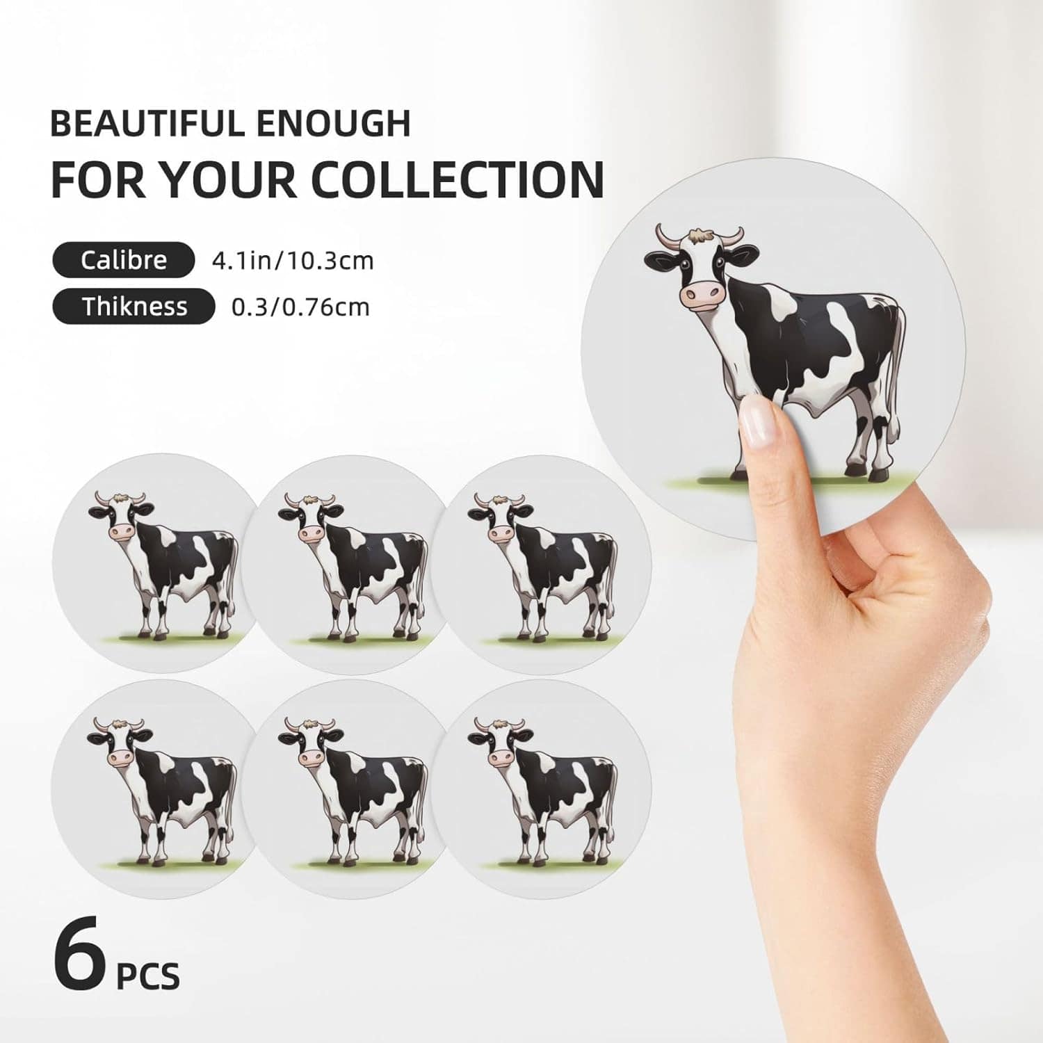 Porta-copos com estampa de vaca leiteira para bebidas, conju... - Image 3