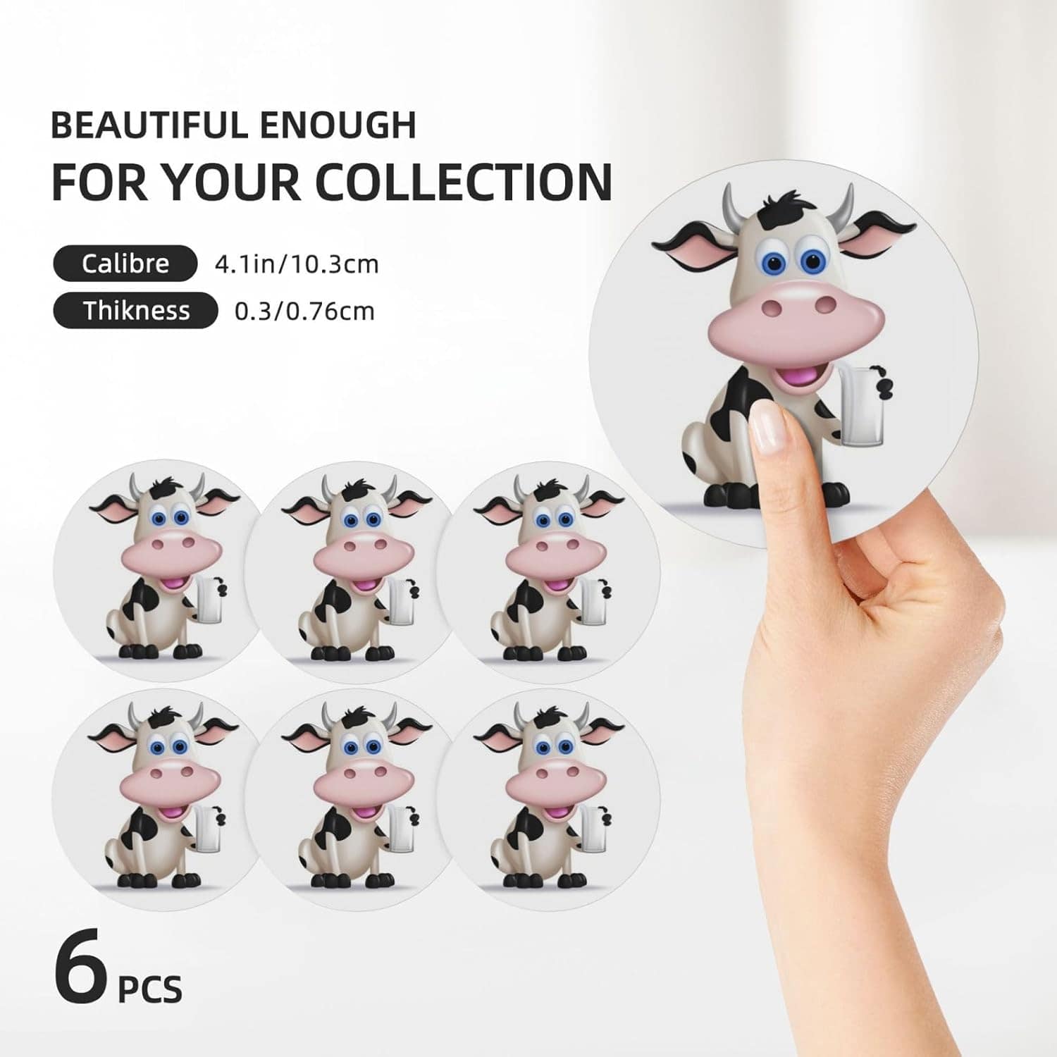 Porta-copos de vaca leiteira para bebidas com suporte conjun... - Image 3