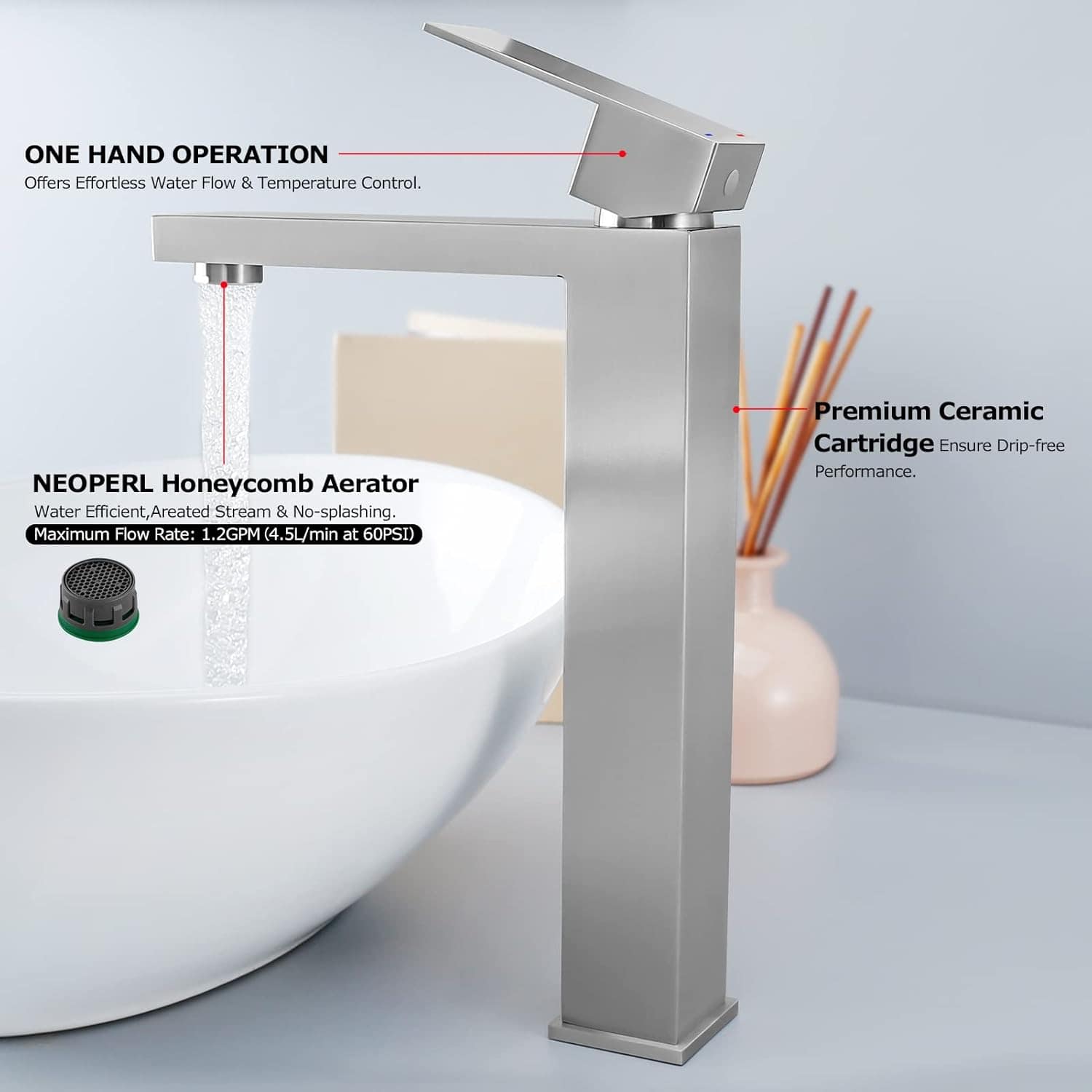 EZANDA Torneira de pia de vaso de manípulo único torneira mi... - Image 2