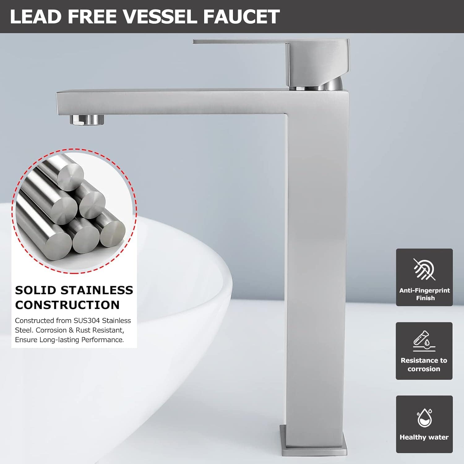 EZANDA Torneira de pia de vaso de manípulo único torneira mi... - Image 3