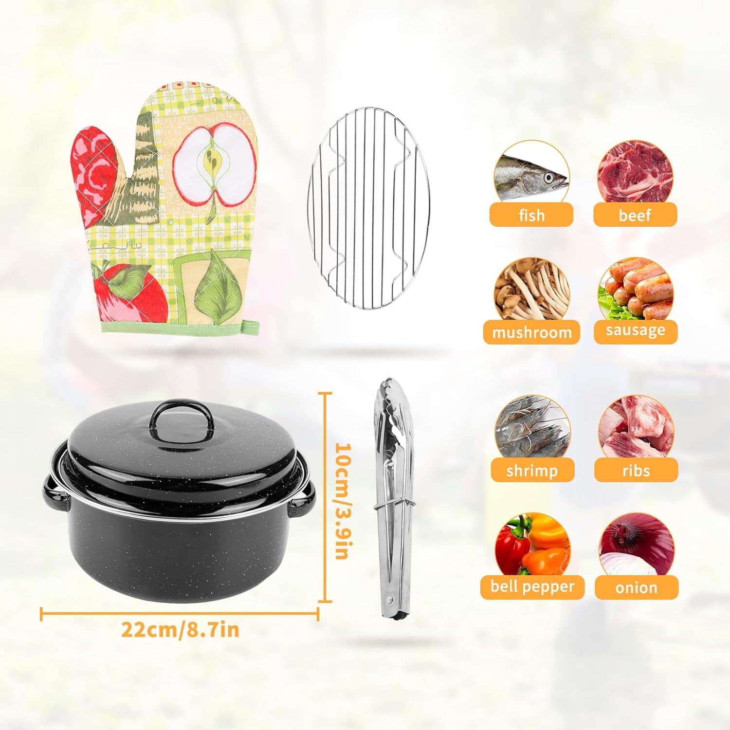 Leapiture Panela esmaltada com tampa, panela antiaderente, v... - Image 6