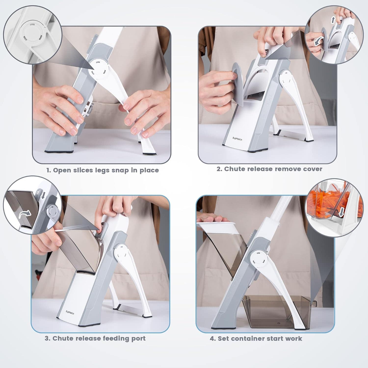 SupMaKin Fatiador de mandril seguro para cozinha, fatiador d... - Image 5