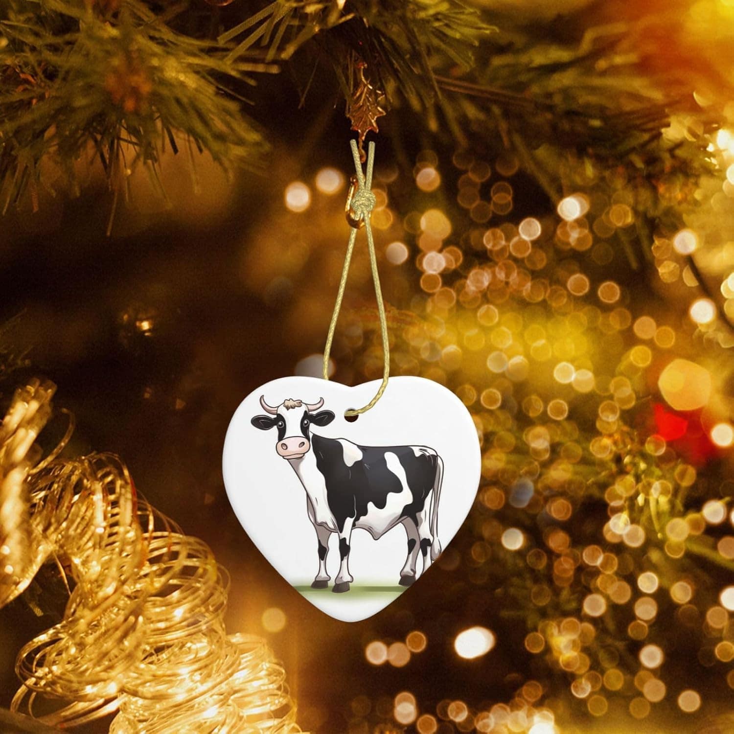 Enfeites de árvore de Natal de cerâmica para pendurar em árv... - Image 7