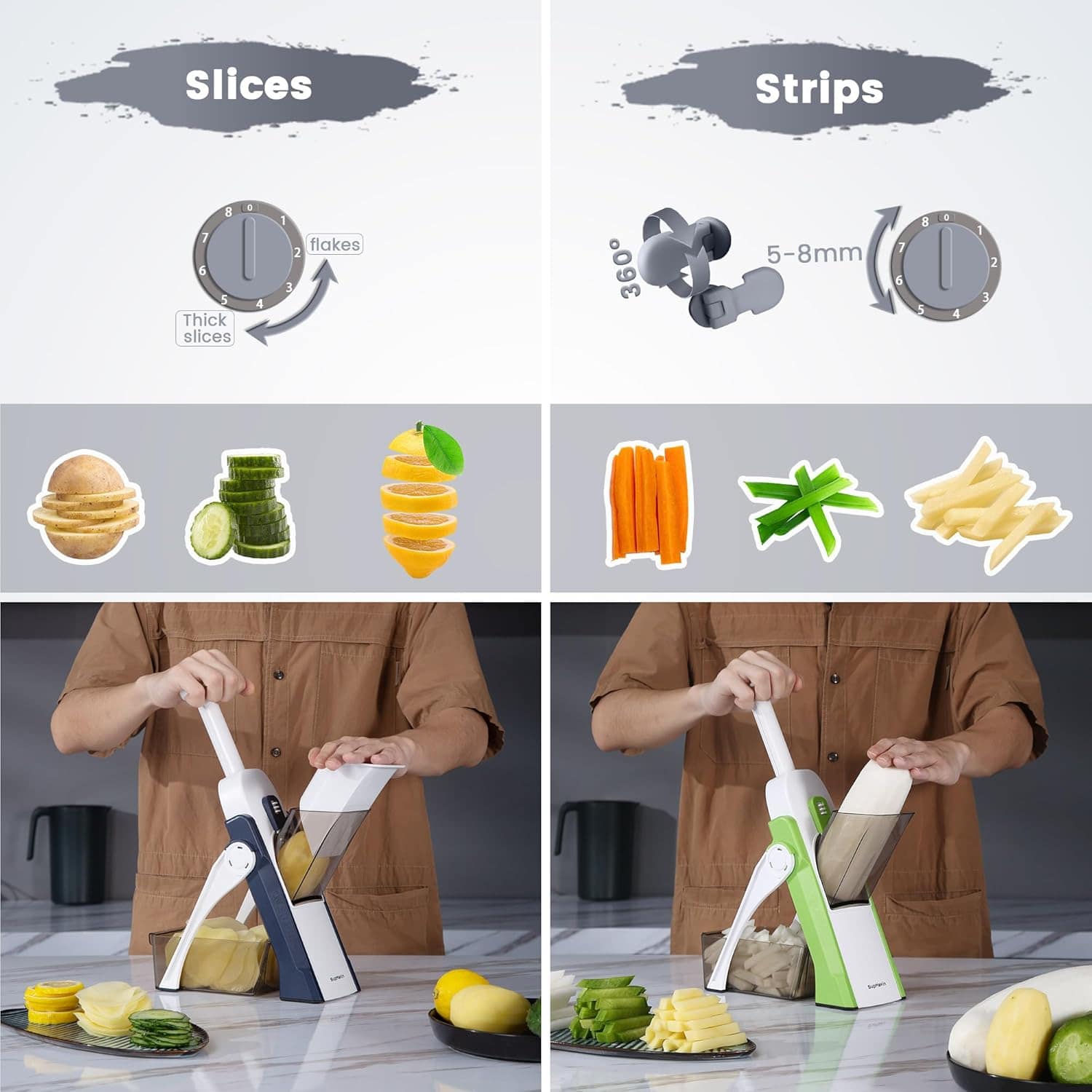 SupMaKin Fatiador de mandril seguro para cozinha, fatiador d... - Image 3