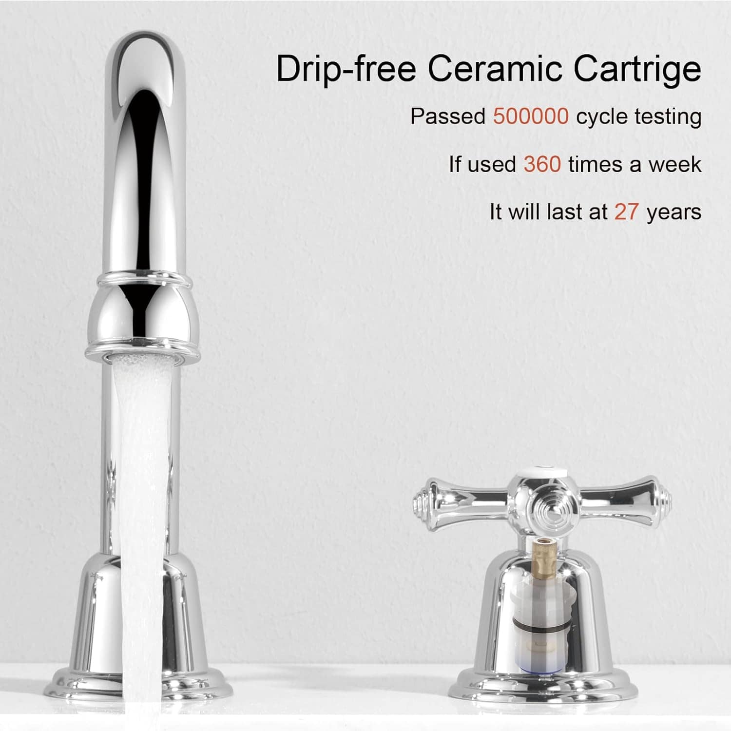 RKF Torneira de pia de banheiro generalizada com duas alças ... - Image 3