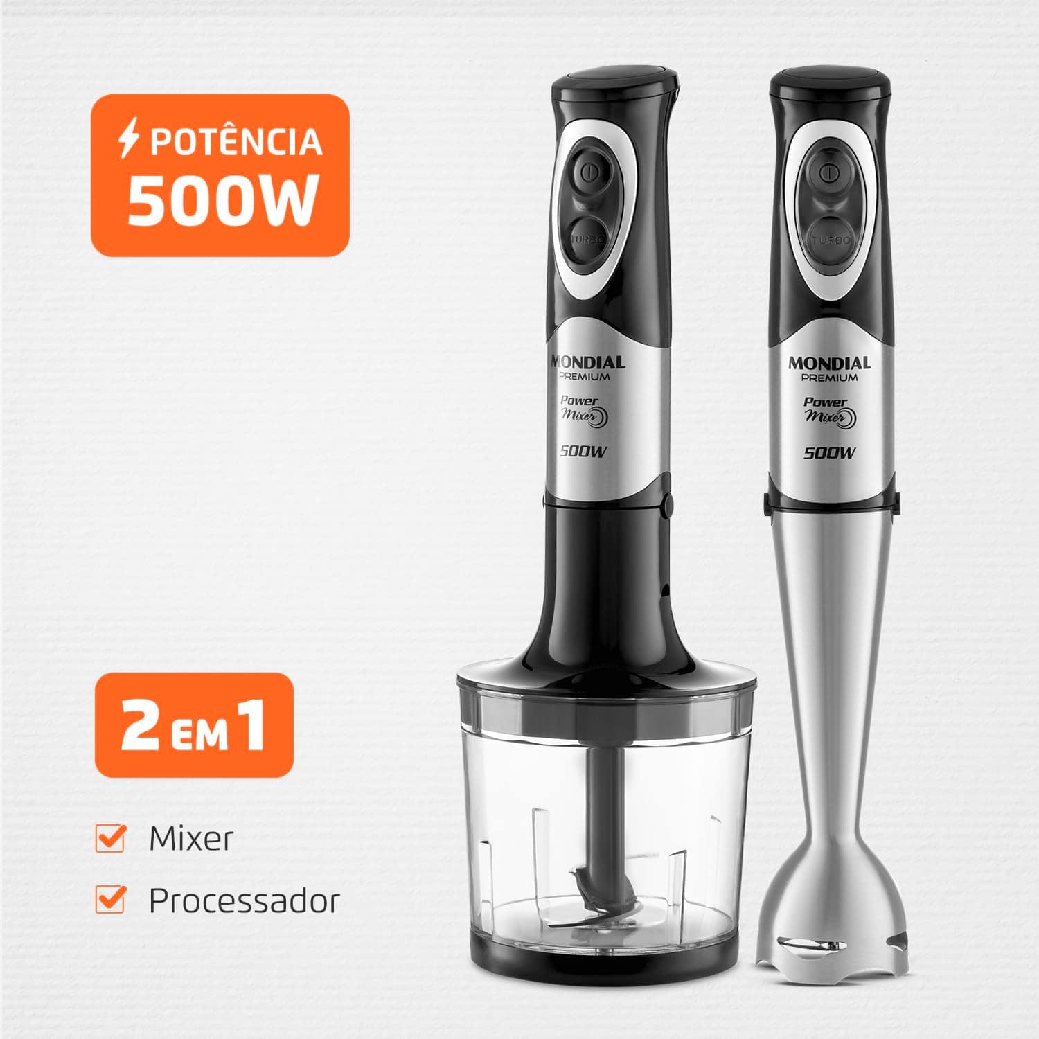 Power Mixer Premium, Mondial, Preto/Inox, 500W, 220V - M-07 - Image 3