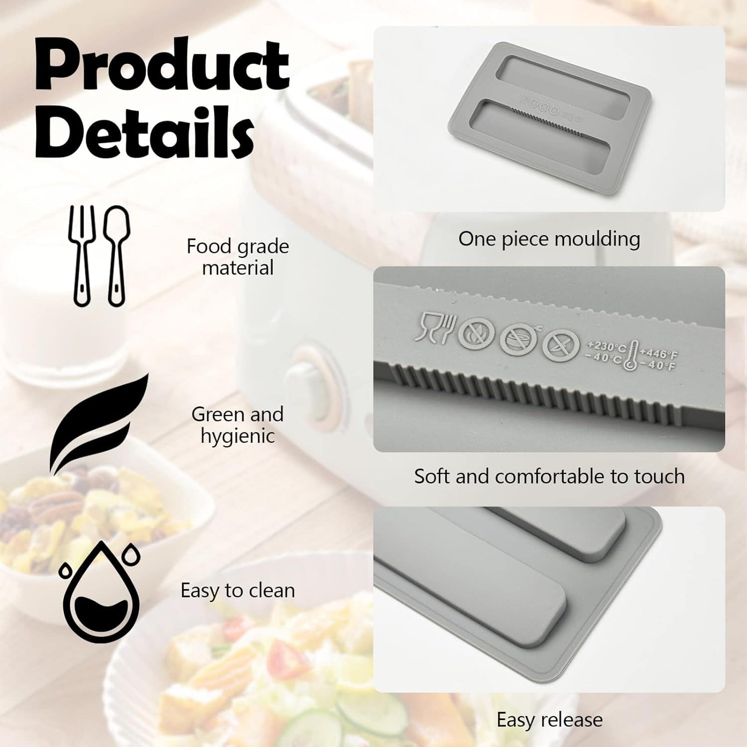 BangBoom Pacote com 2 tampas de silicone para torradeira de ... - Image 3