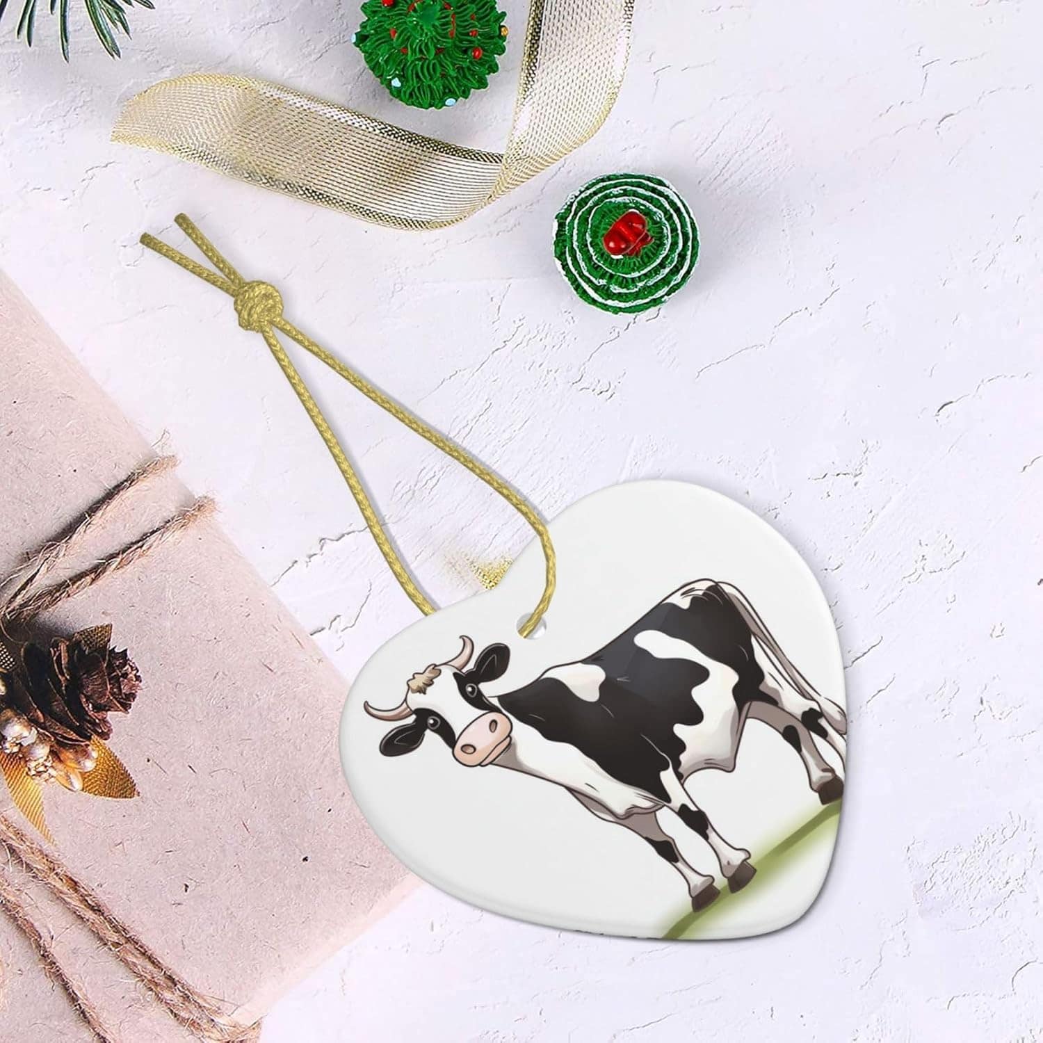 Enfeites de árvore de Natal de cerâmica para pendurar em árv... - Image 5