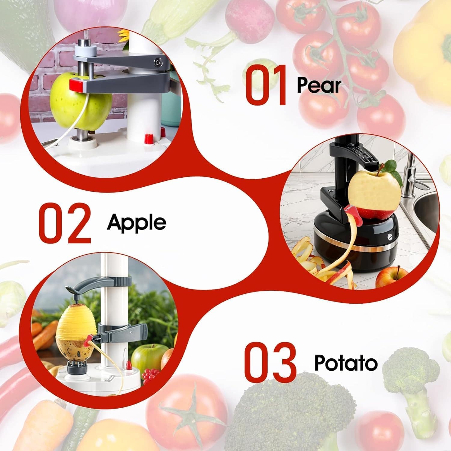 acessório de cortador de batata elétrico para descascador de... - Image 6