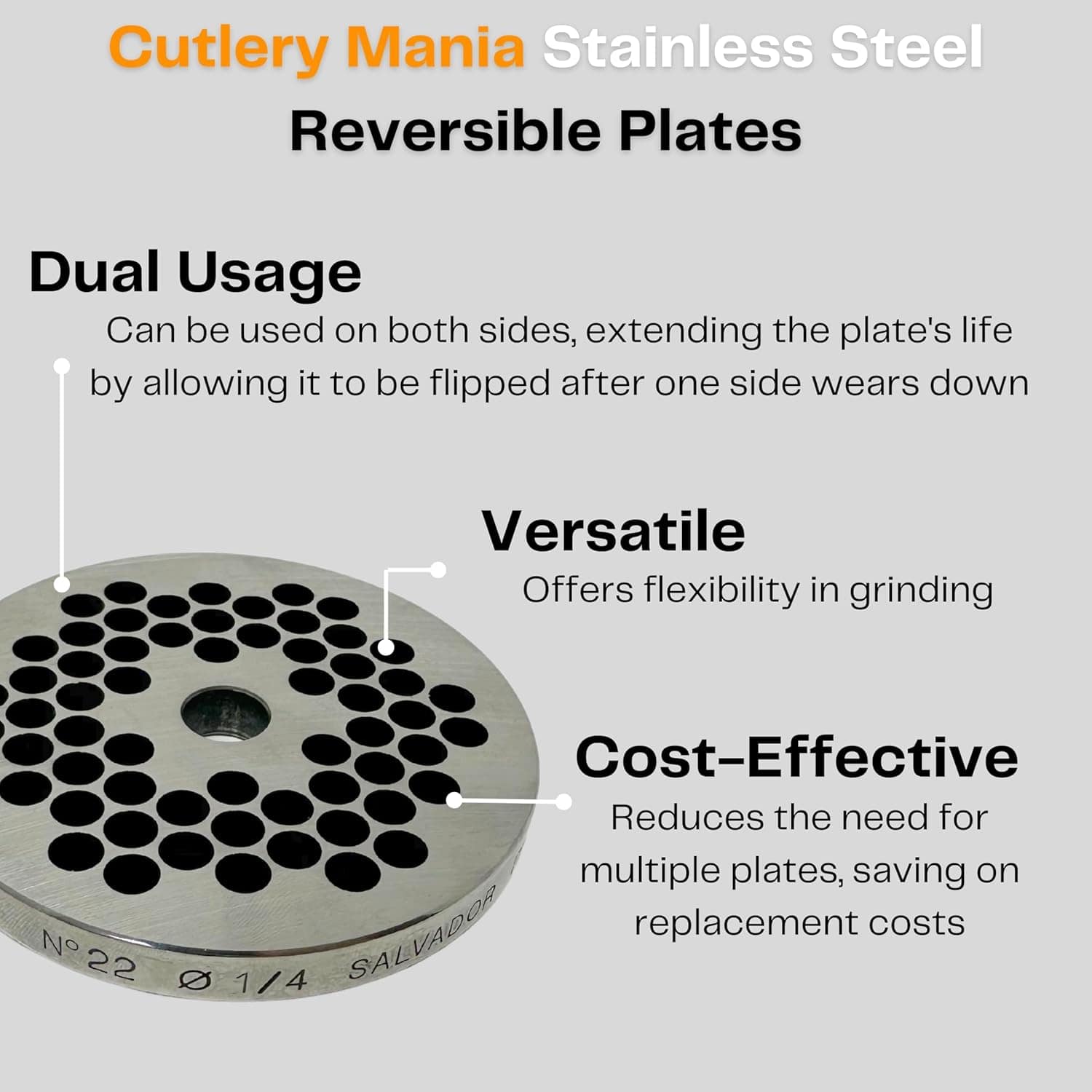 Cutlery Mania #22 Prato para Moedor de Carne. (#22 Reversíve... - Image 4