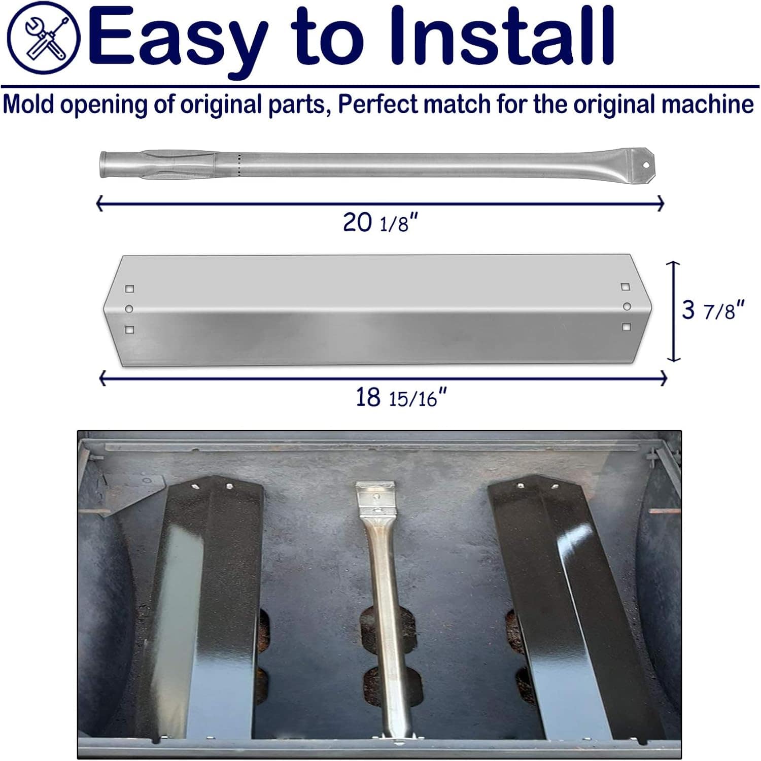 Queimador de churrasqueira a gás e escudo térmico de aço ino... - Image 2