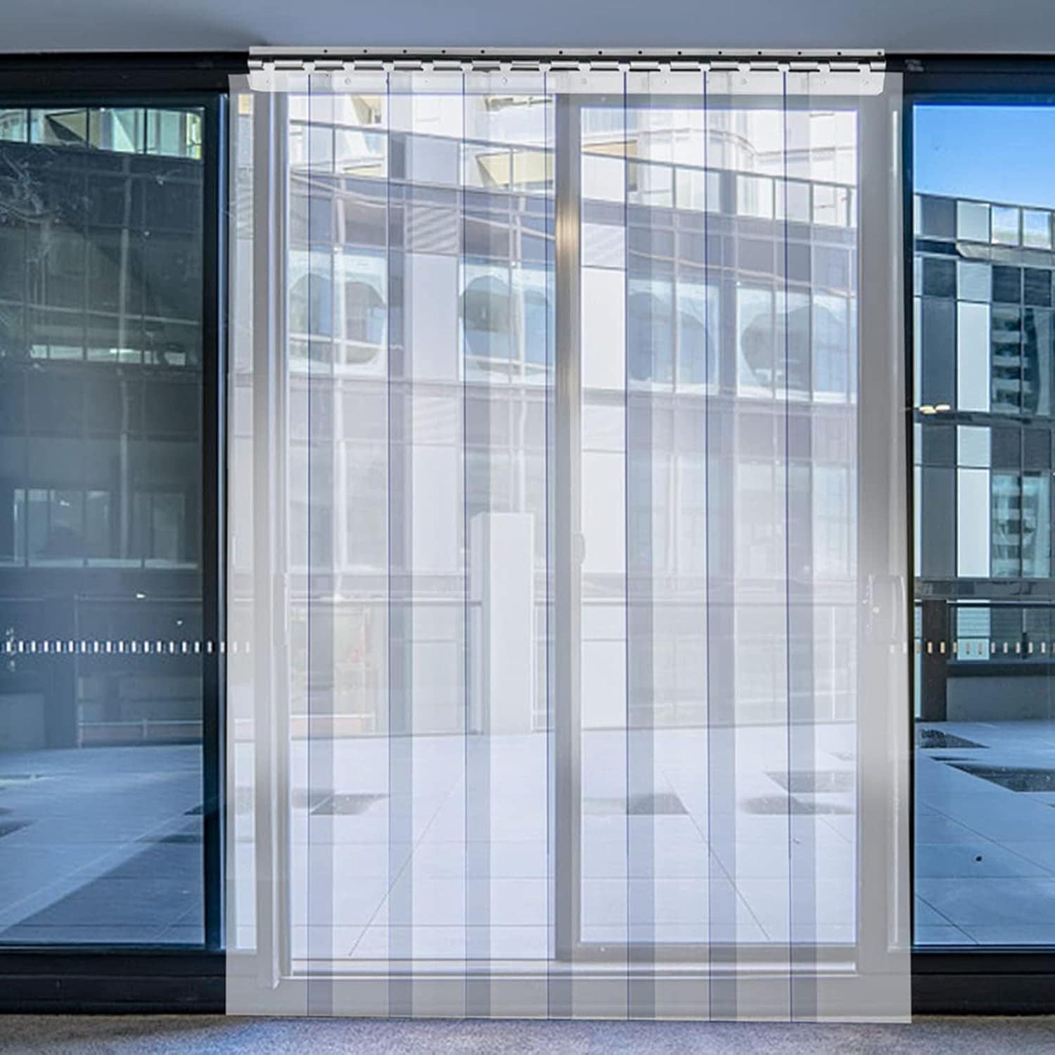 Cortina de porta transparente Curta do freezer PVC Cortina d...