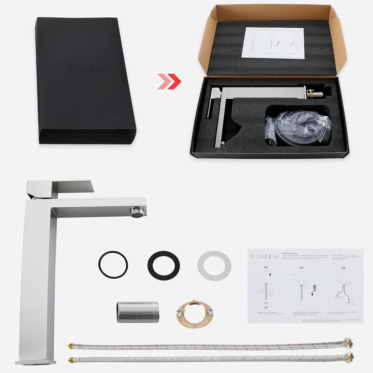 EZANDA Torneira de pia de vaso de manípulo único torneira mi... - Image 6