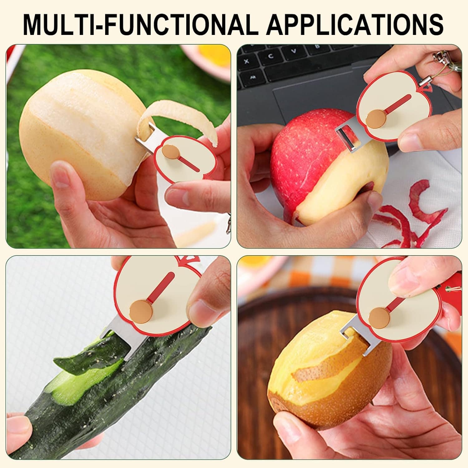 2 peças de descascador de frutas e vegetais em forma de maçã... - Image 6