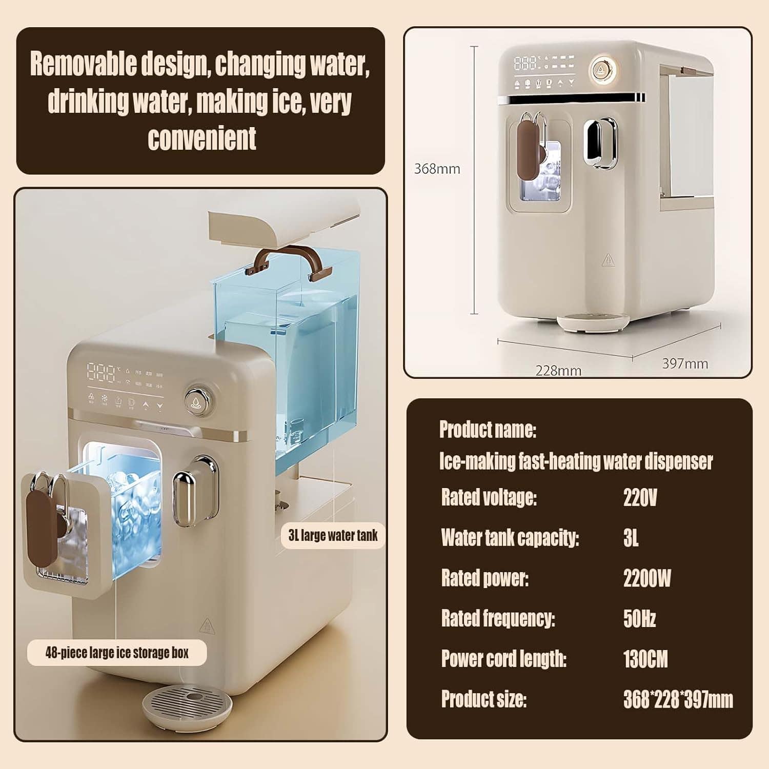 Máquina de gelo tudo em um com dispensador de água quente/fr... - Image 8