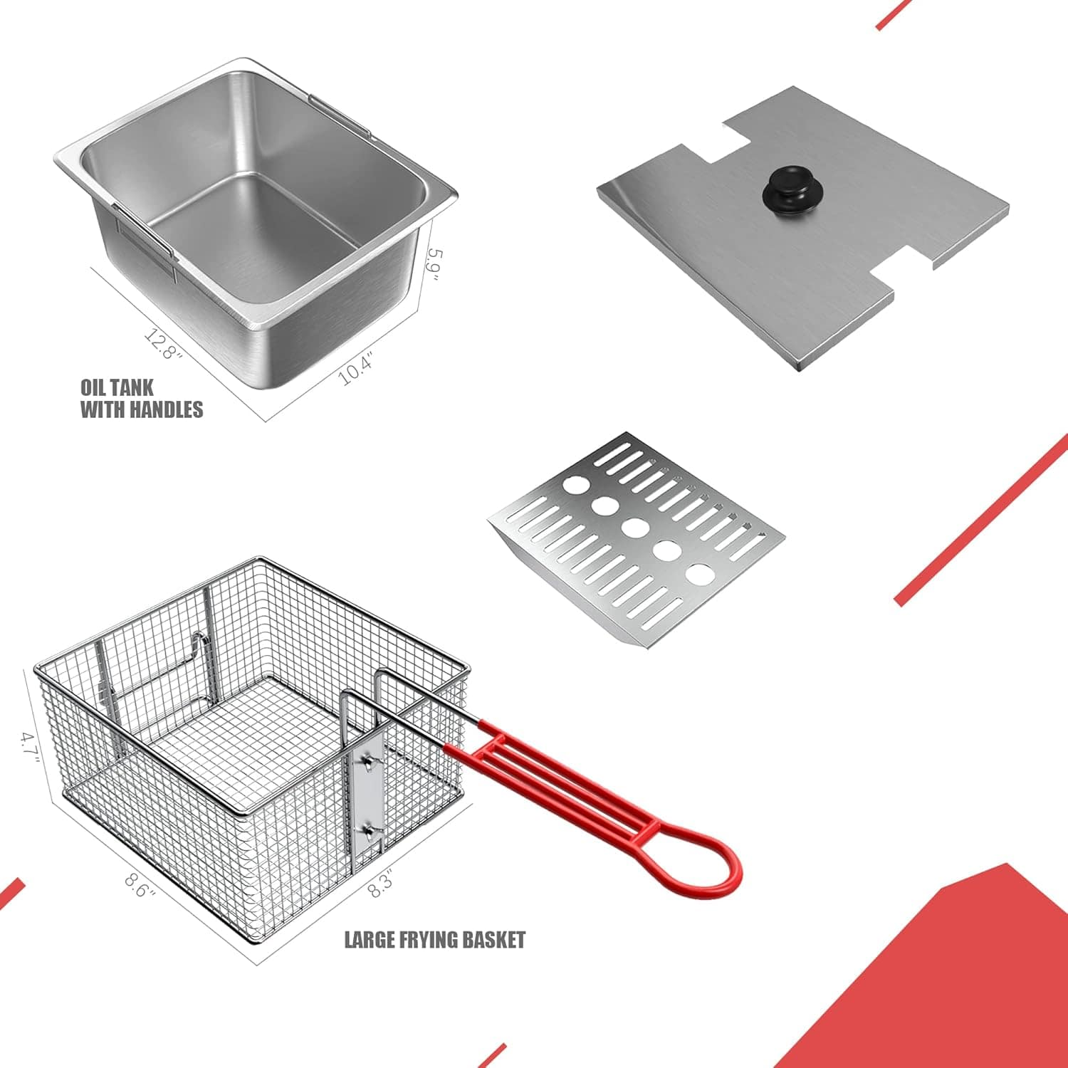 EGGKITPO Electric Deep fryer Single Tank Deep Fryer with Bas... - Image 3