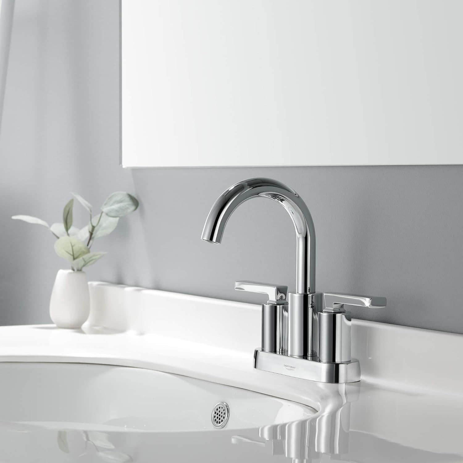 Torneira de banheiro cromada de 10 cm, torneira contemporâne... - Image 2