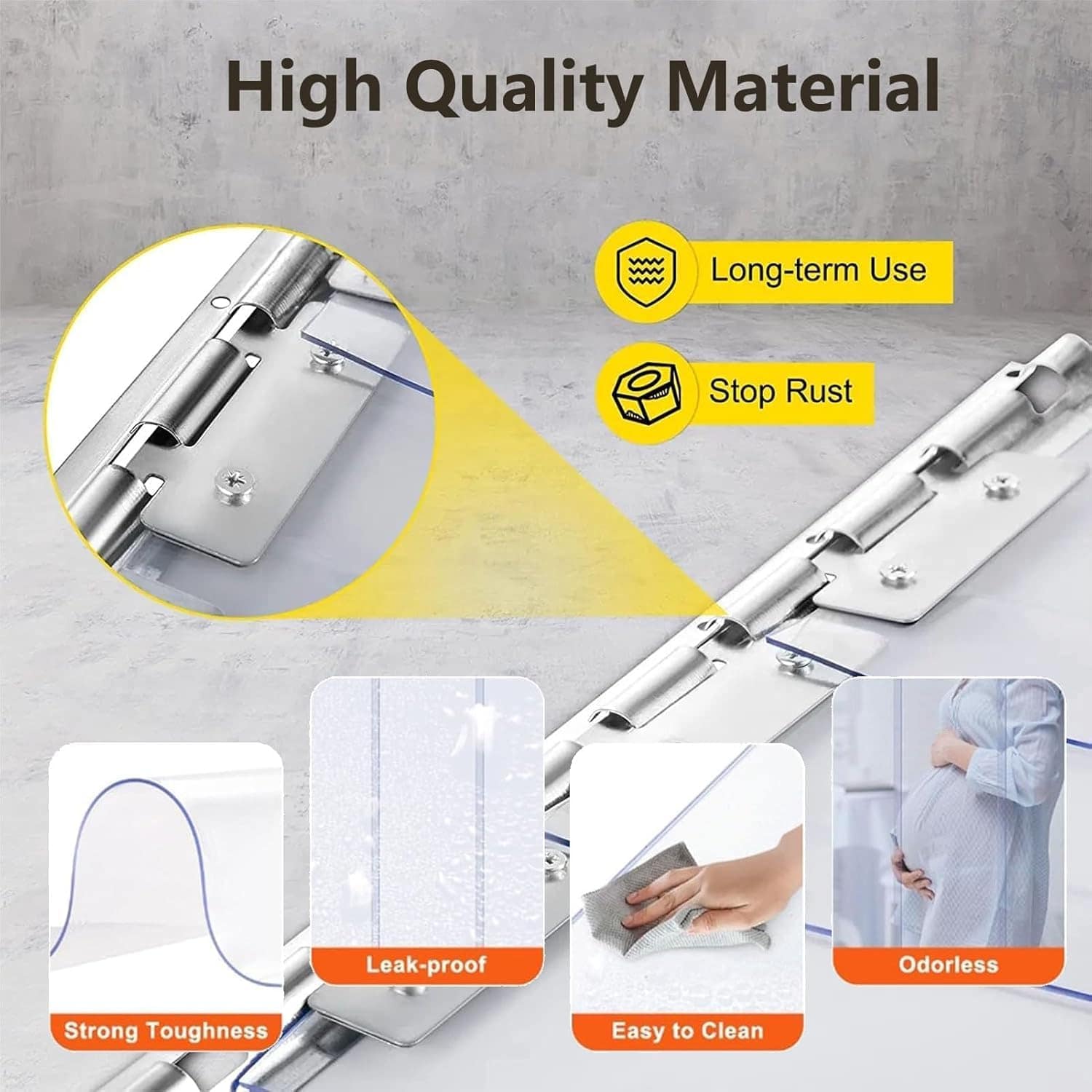 Cortina de porta transparente Curta do freezer PVC Cortina d... - Image 2