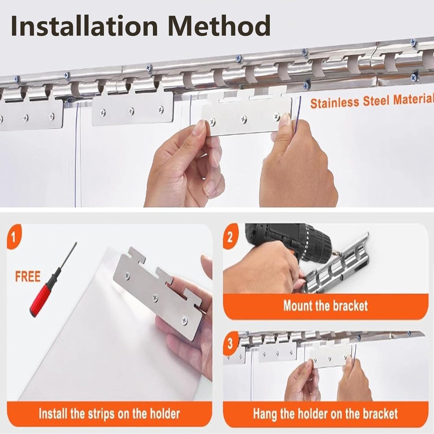 Cortina de porta transparente Curta do freezer PVC Cortina d... - Image 5