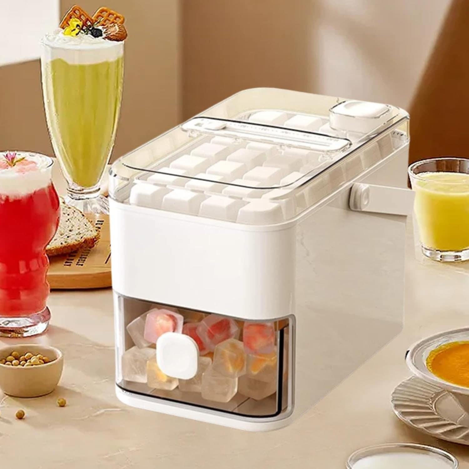 Yajuyi Bandeja de gelo com tampa, utensílios para fazer gelo... - Image 2