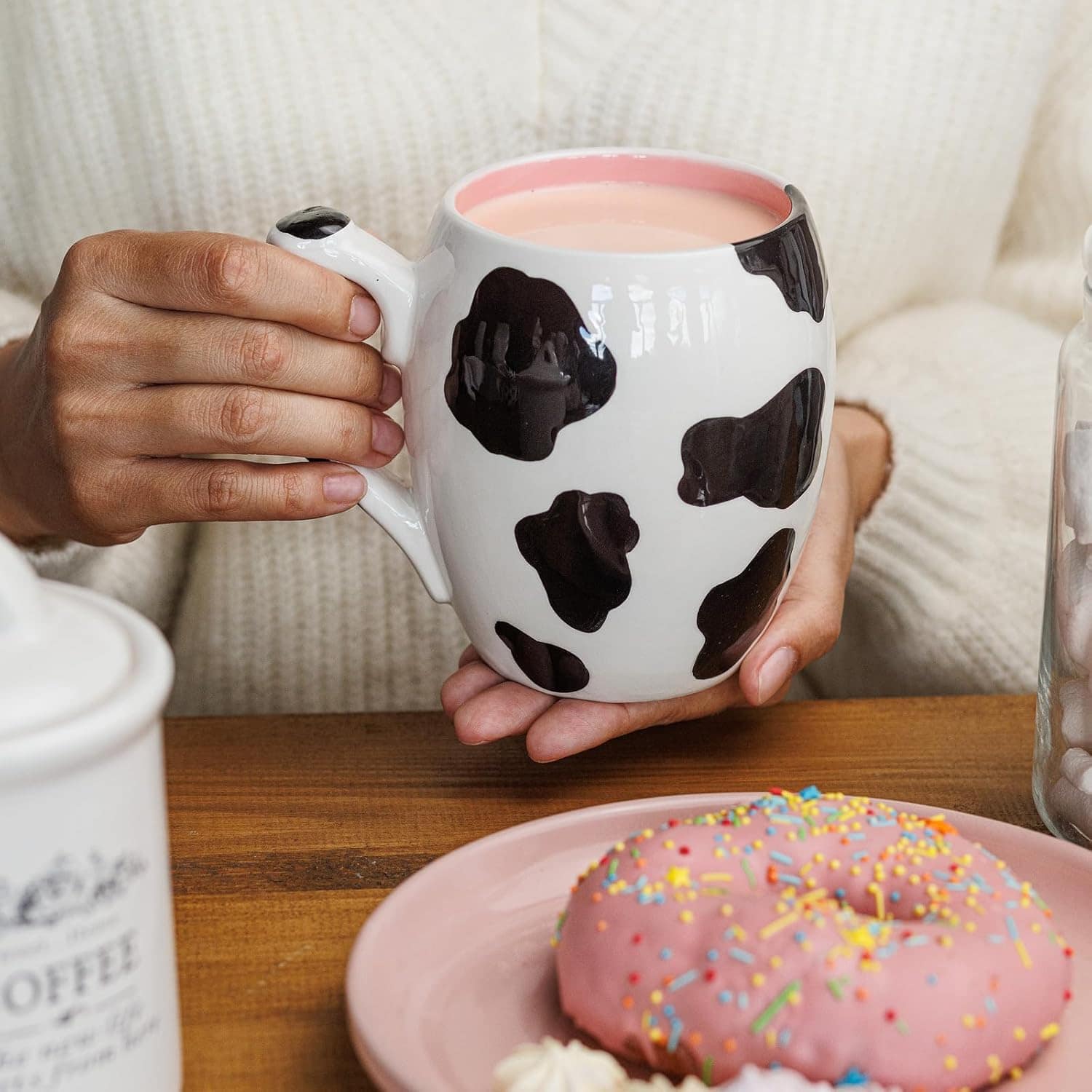 SWEETLO Caneca de café de vaca grande Copa de cerâmica - Can... - Image 6