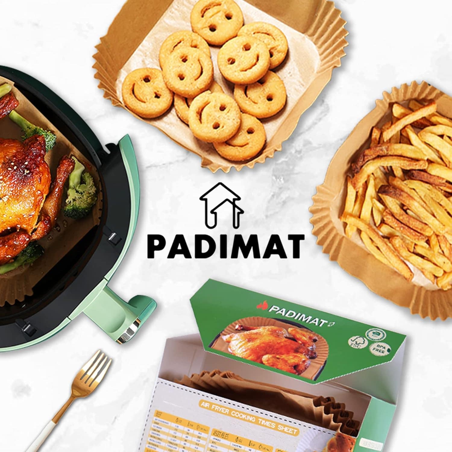 Forros de papel descartáveis Air Fryer, 120 peças de forro a... | É bom mesmo? Descubra antes de comprar - Image 7