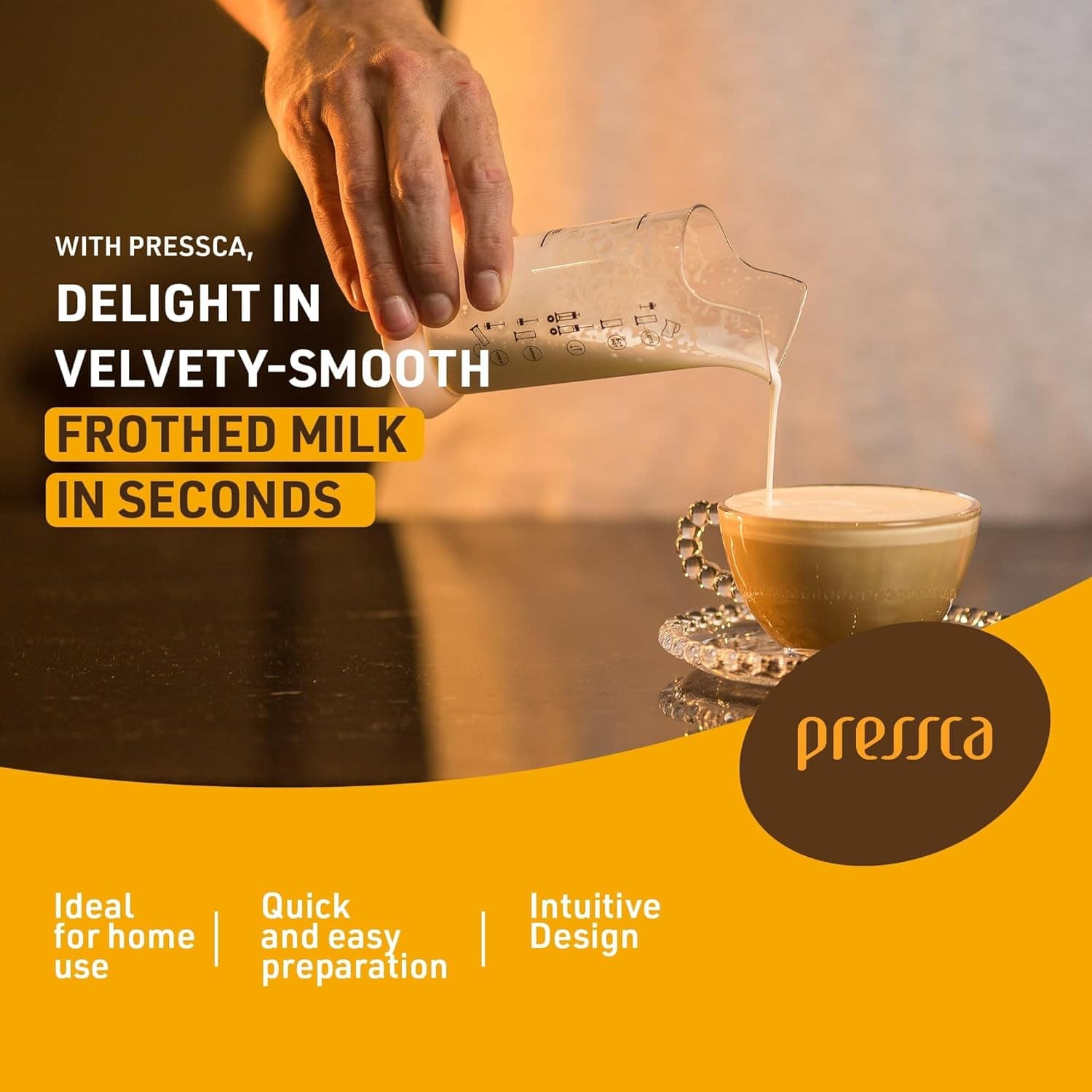 Espumador De Leite Pressca Marrom, Leite Cremoso, BPA Free, ... - Image 2