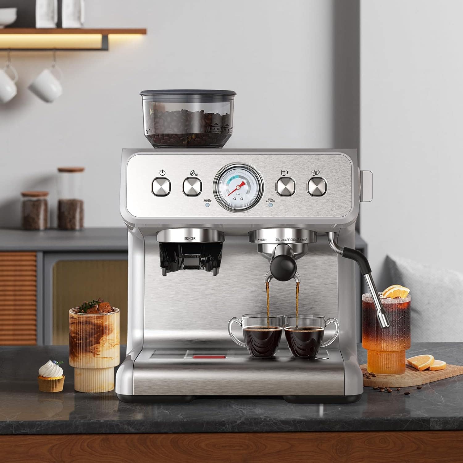 Electactic Máquina de café expresso com moedor, máquina de c... - Image 9