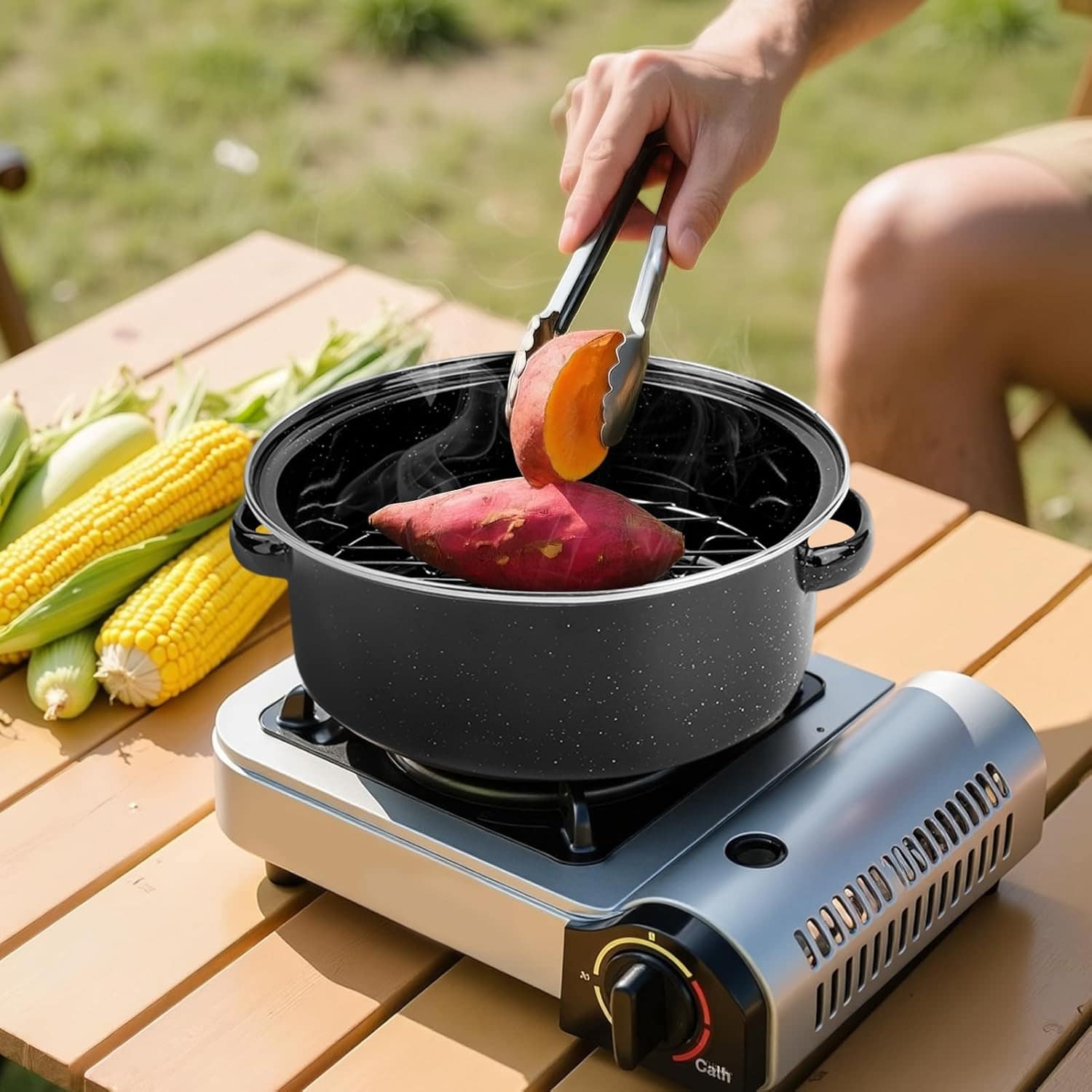 Leapiture Panela esmaltada com tampa, panela antiaderente, v... - Image 3