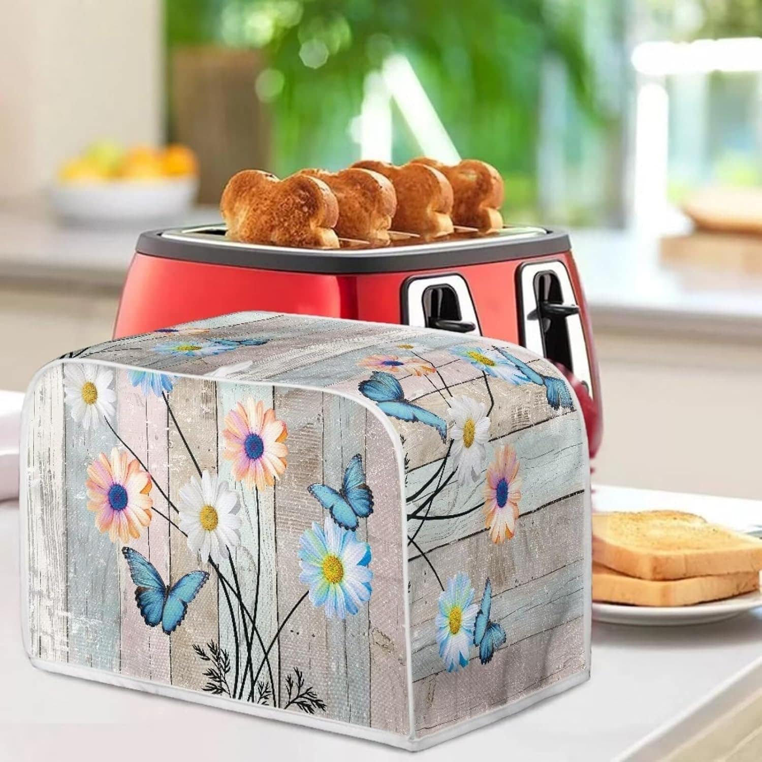 Salabomia Capa de torradeira borboleta margarida 4 fatias pa... - Image 4