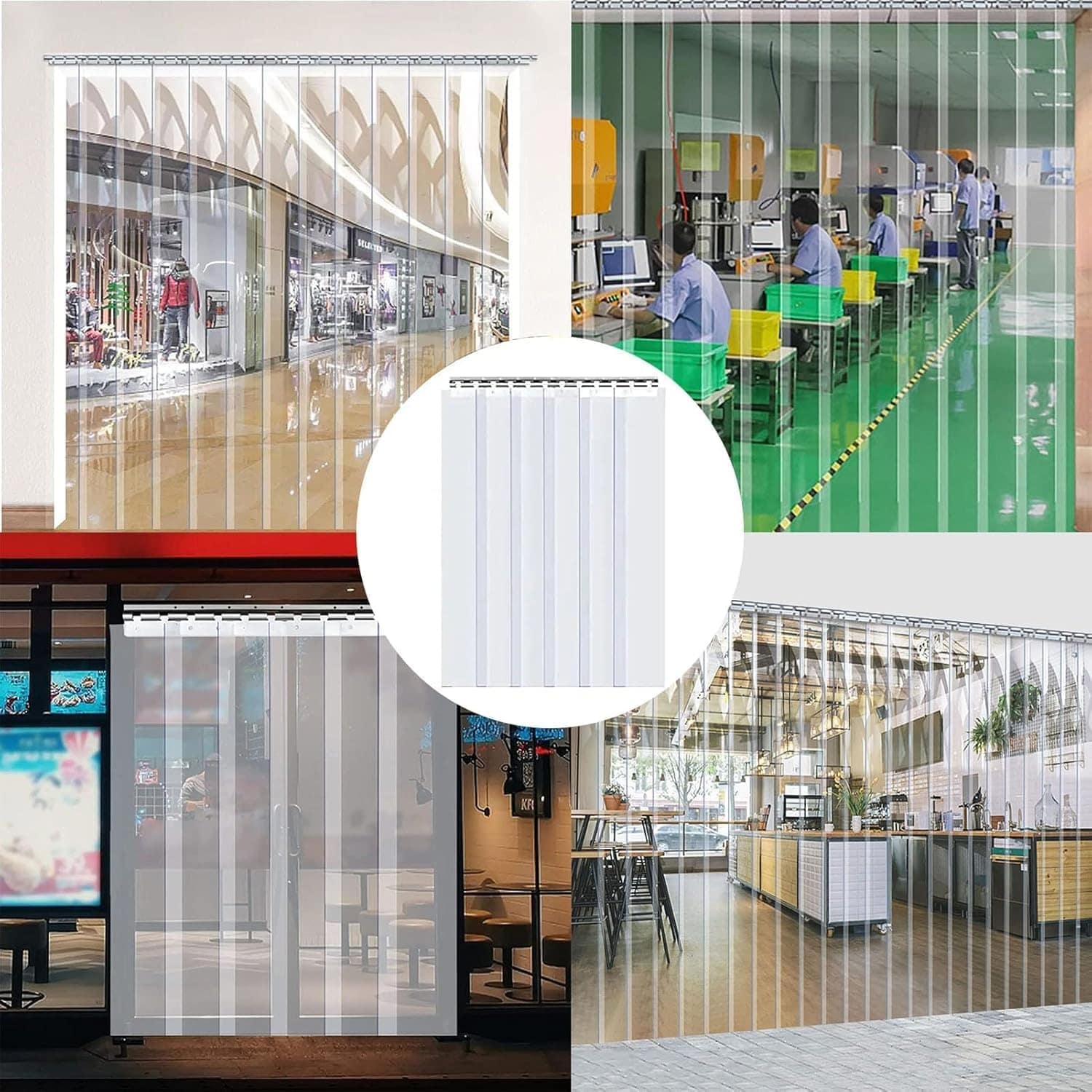 Cortina de porta transparente Curta do freezer PVC Cortina d... - Image 6