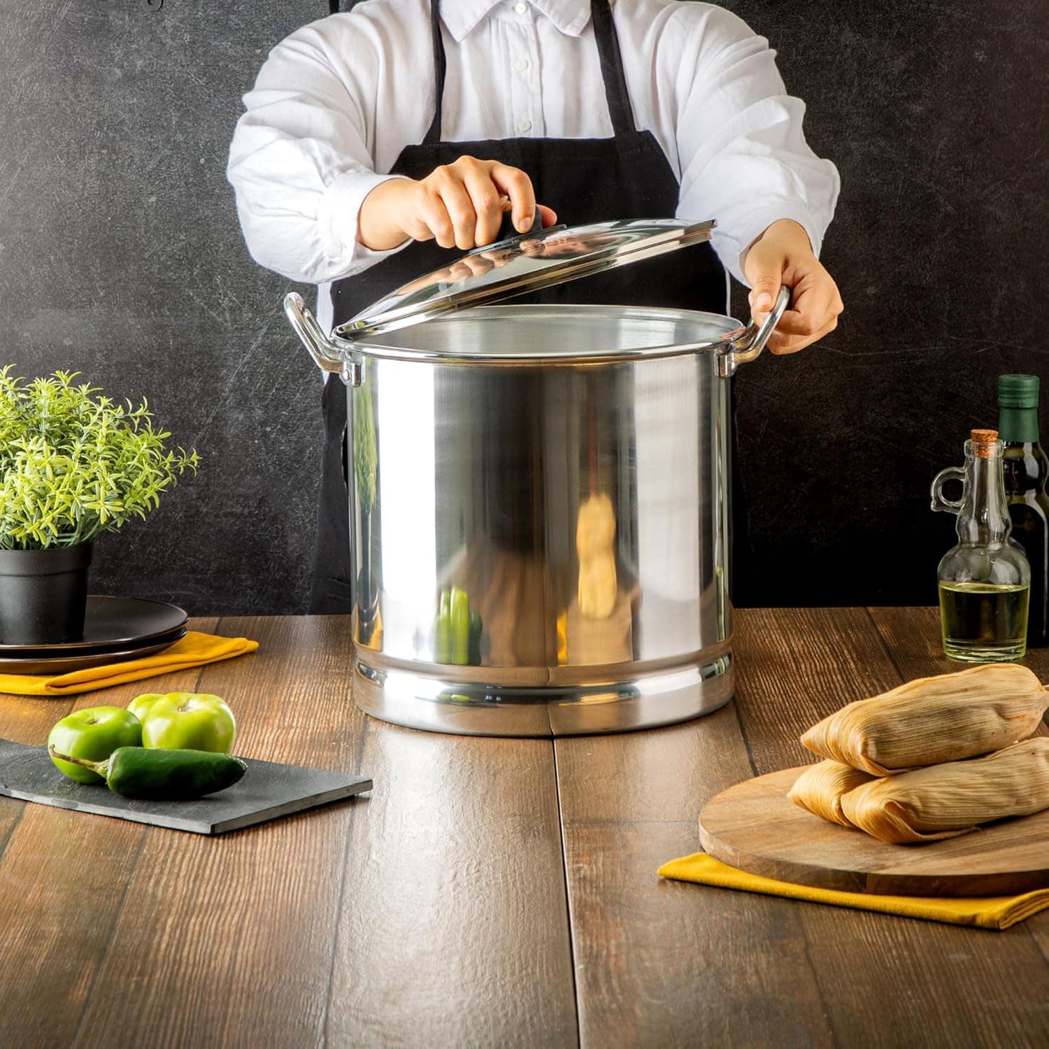 Vasconia 27.5-Quart Steamer Pot (Aluminum) with Tray & Glass... - Image 5