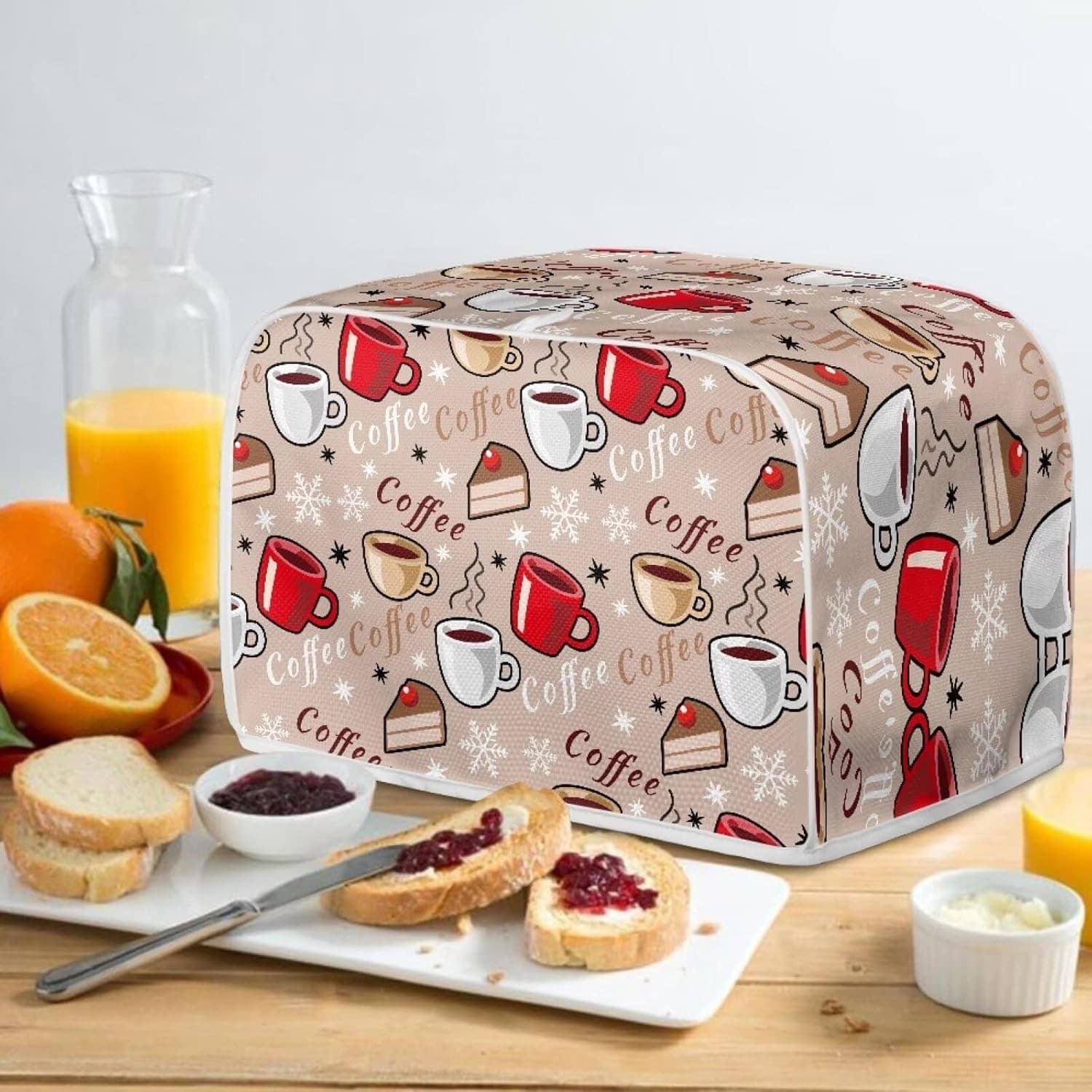 Annejudy Capa de torradeira padrão de café 2 fatias à prova ... - Image 4