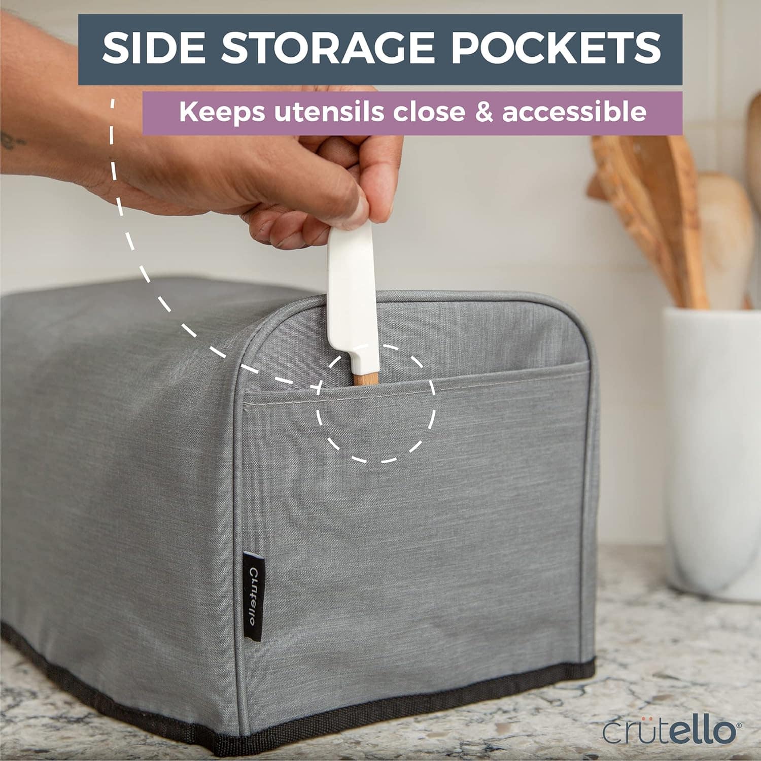 Crutello Capa para torradeira de 4 fatias com bolsos de arma... - Image 5