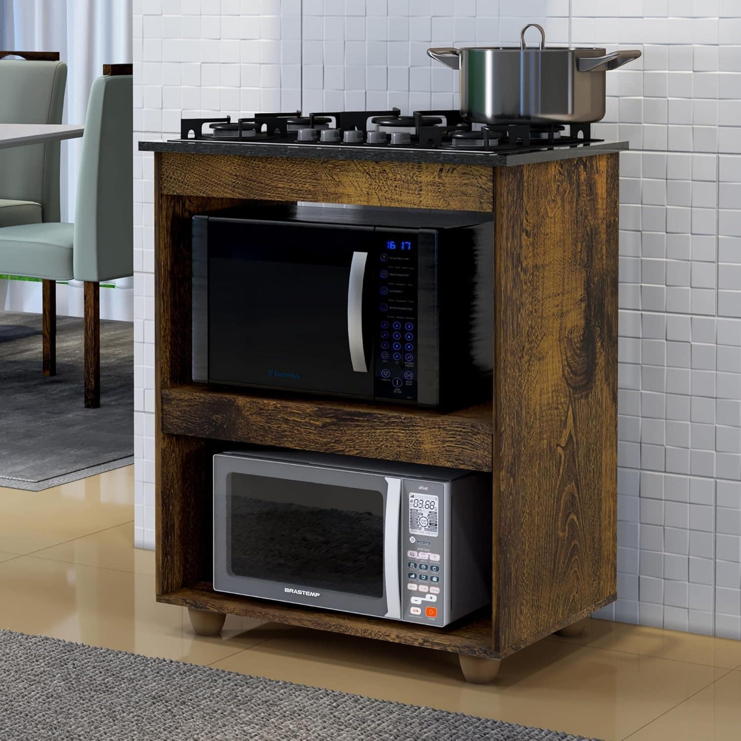 Kit Balcão Cooktop Turim Ypê com Fogão Cooktop 4 Bocas Itati... - Image 2