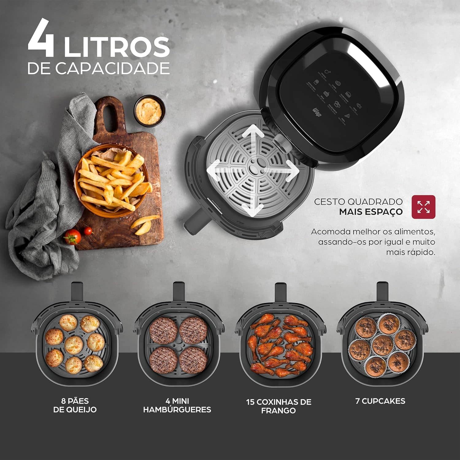 WAP Fritadeira Elétrica Air Fryer FAMILY WAFF2-P 4 Litros, P... | É bom mesmo? Descubra antes de comprar - Image 5