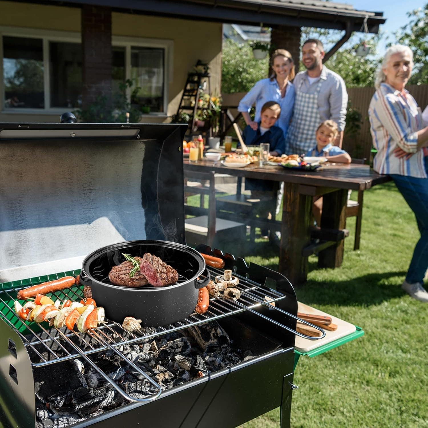 Leapiture Panela esmaltada com tampa, panela antiaderente, v... - Image 5