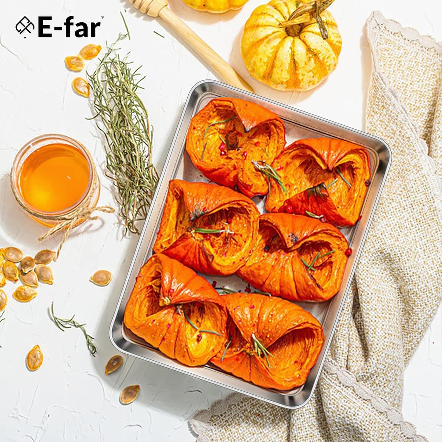 E-far Mini torradeira para forno, 23,9 cm x 18,5 cm, assadei... - Image 7